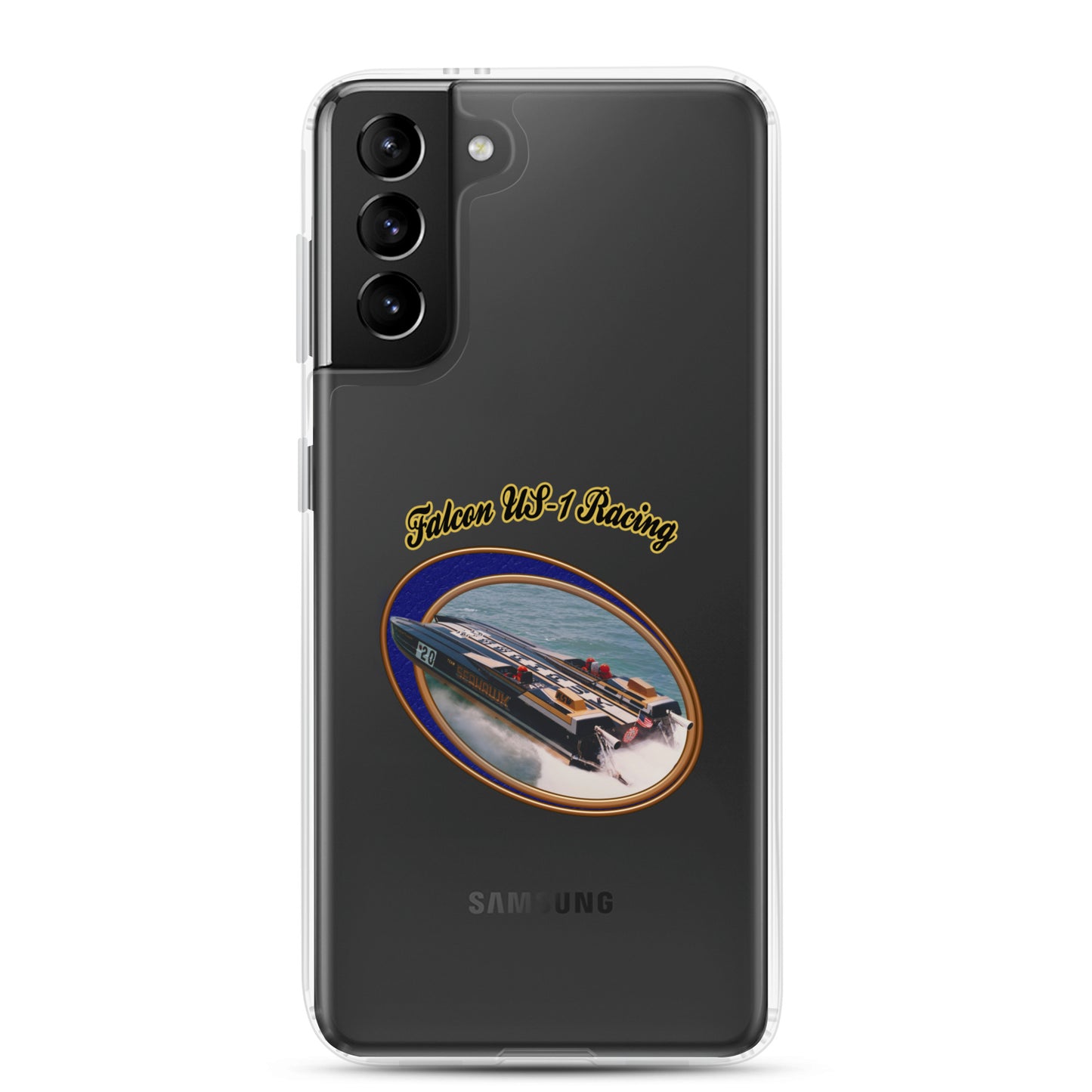 Clear Case for Samsung®- Race Boat with Falcon US-1 Racing