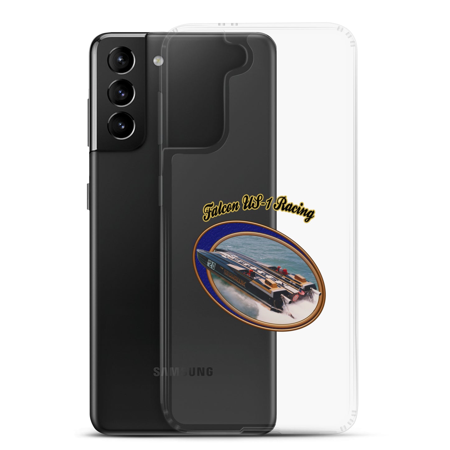 Clear Case for Samsung®- Race Boat with Falcon US-1 Racing