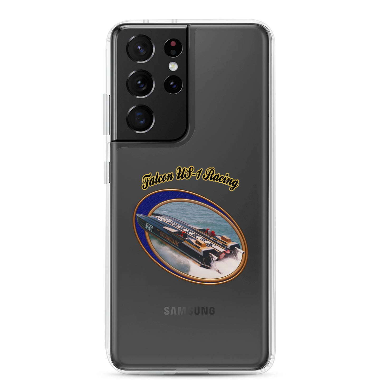 Clear Case for Samsung®- Race Boat with Falcon US-1 Racing