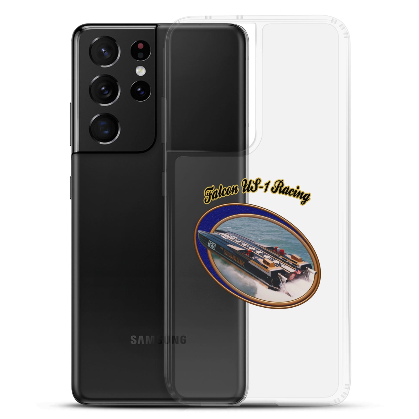 Clear Case for Samsung®- Race Boat with Falcon US-1 Racing