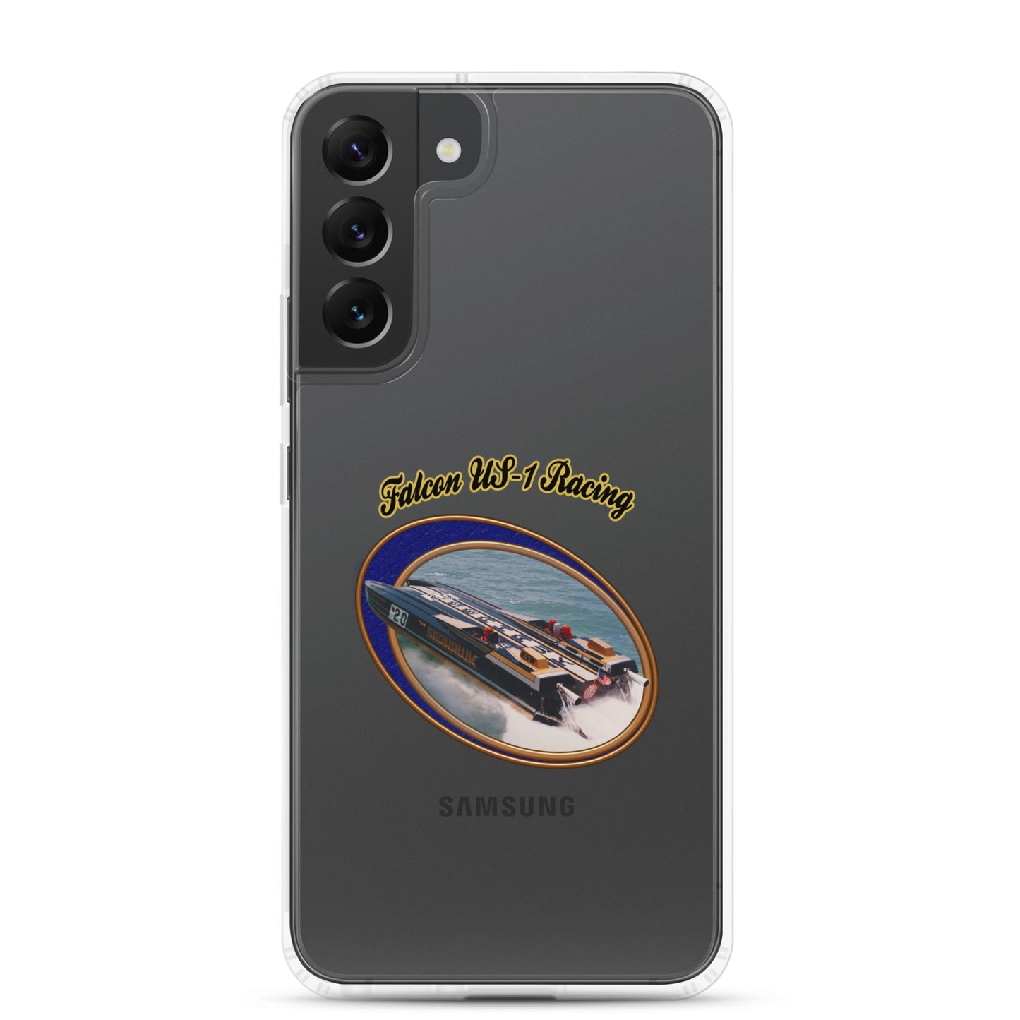 Clear Case for Samsung®- Race Boat with Falcon US-1 Racing