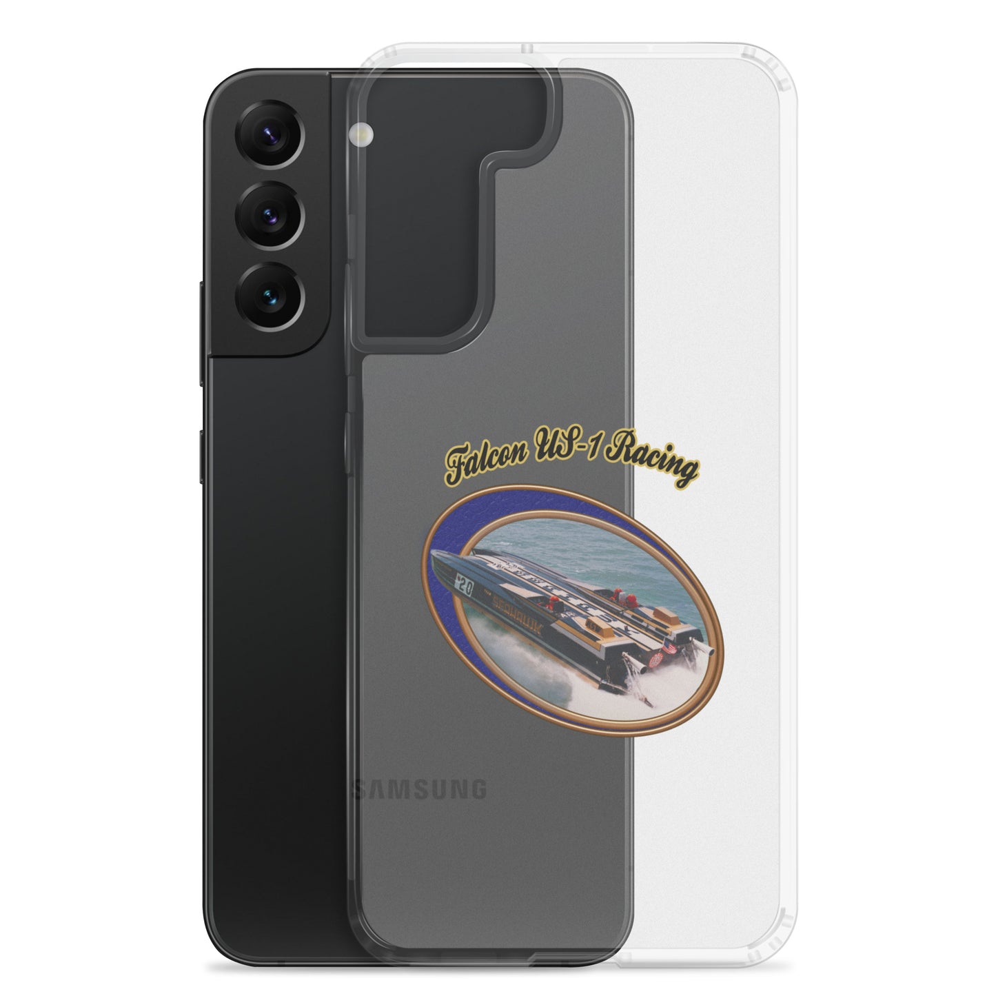 Clear Case for Samsung®- Race Boat with Falcon US-1 Racing