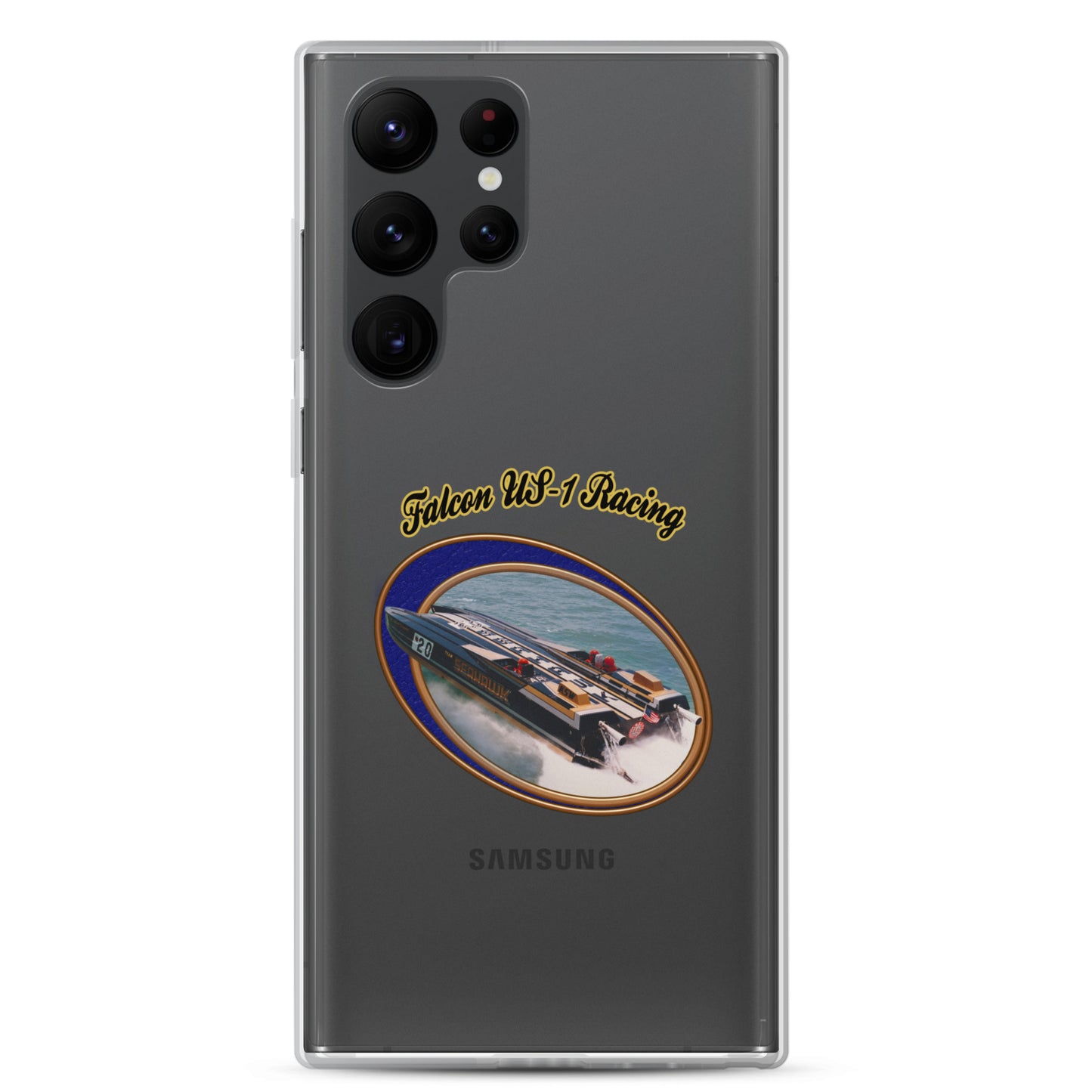Clear Case for Samsung®- Race Boat with Falcon US-1 Racing