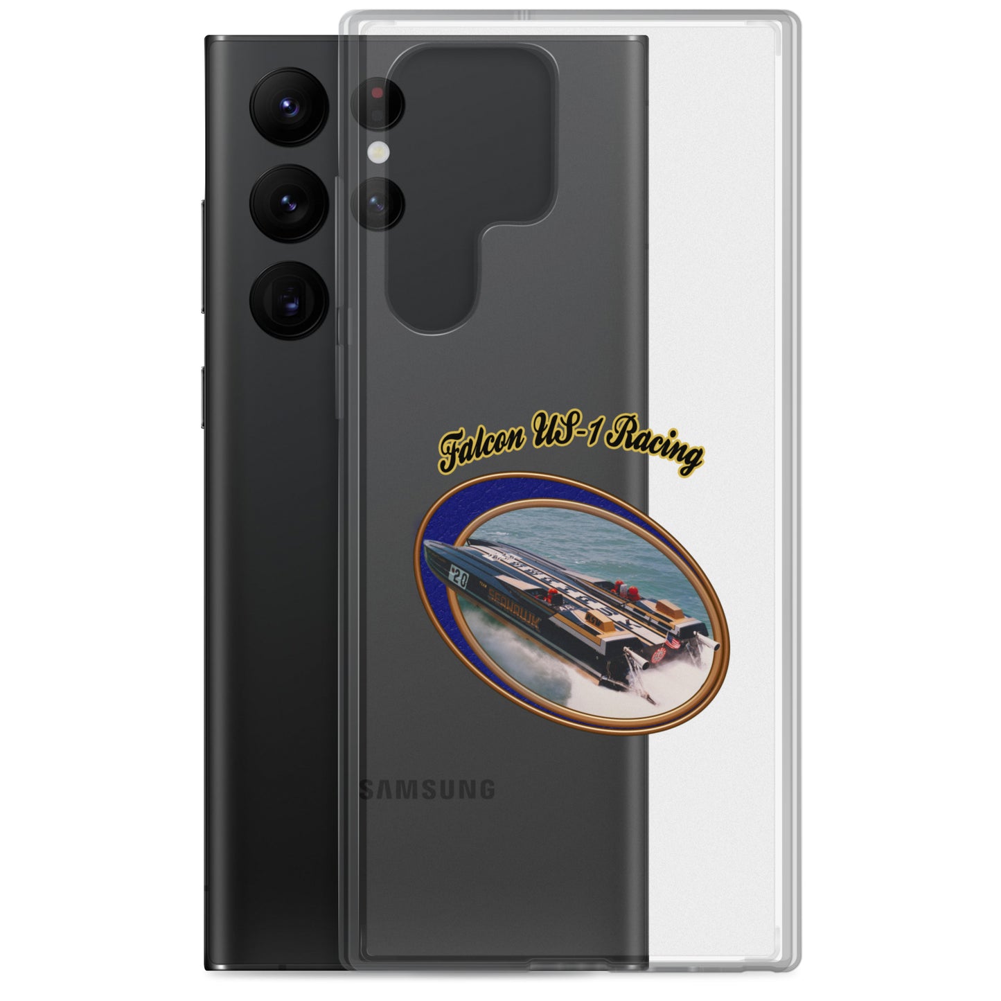 Clear Case for Samsung®- Race Boat with Falcon US-1 Racing