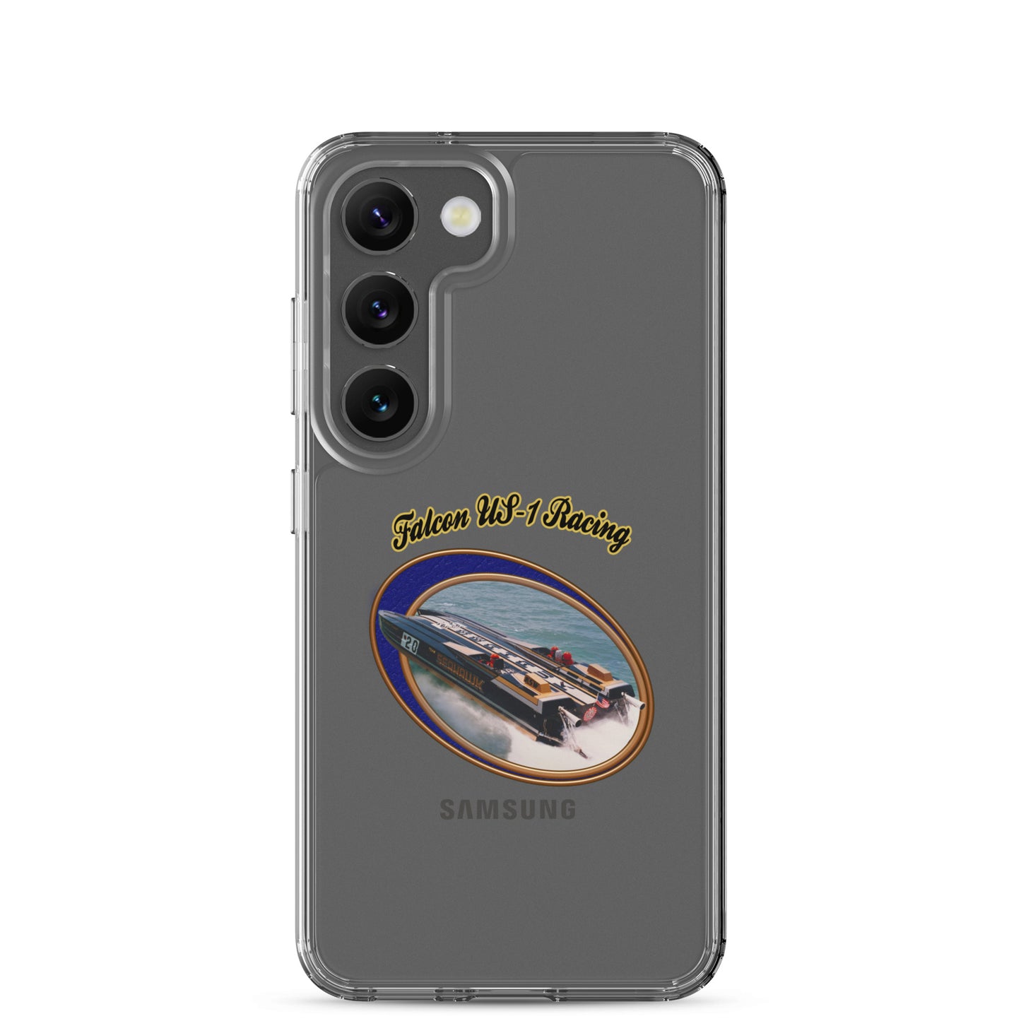 Clear Case for Samsung®- Race Boat with Falcon US-1 Racing