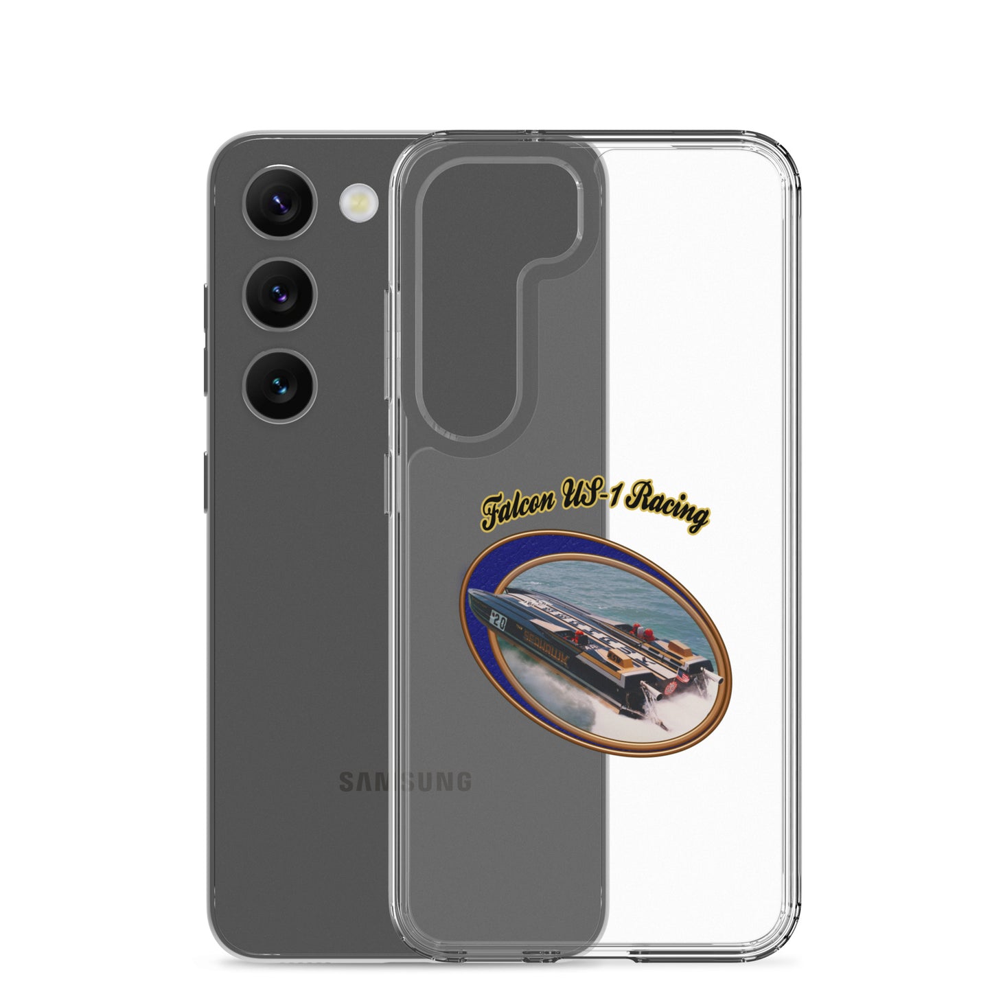 Clear Case for Samsung®- Race Boat with Falcon US-1 Racing