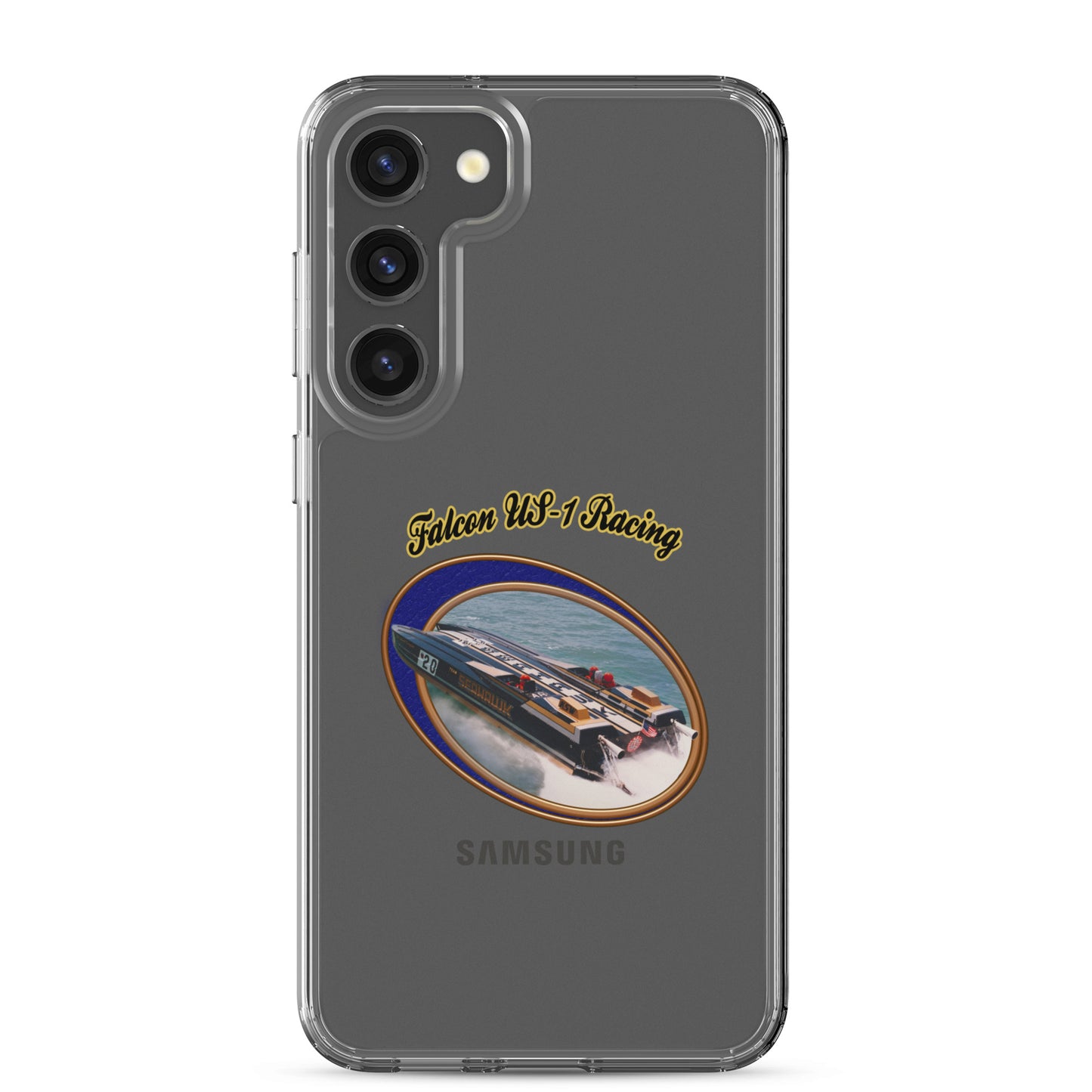 Clear Case for Samsung®- Race Boat with Falcon US-1 Racing