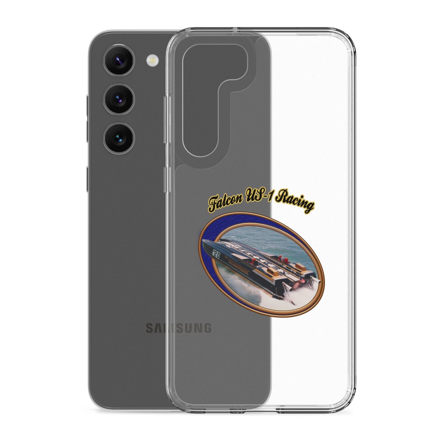 Clear Case for Samsung®- Race Boat with Falcon US-1 Racing