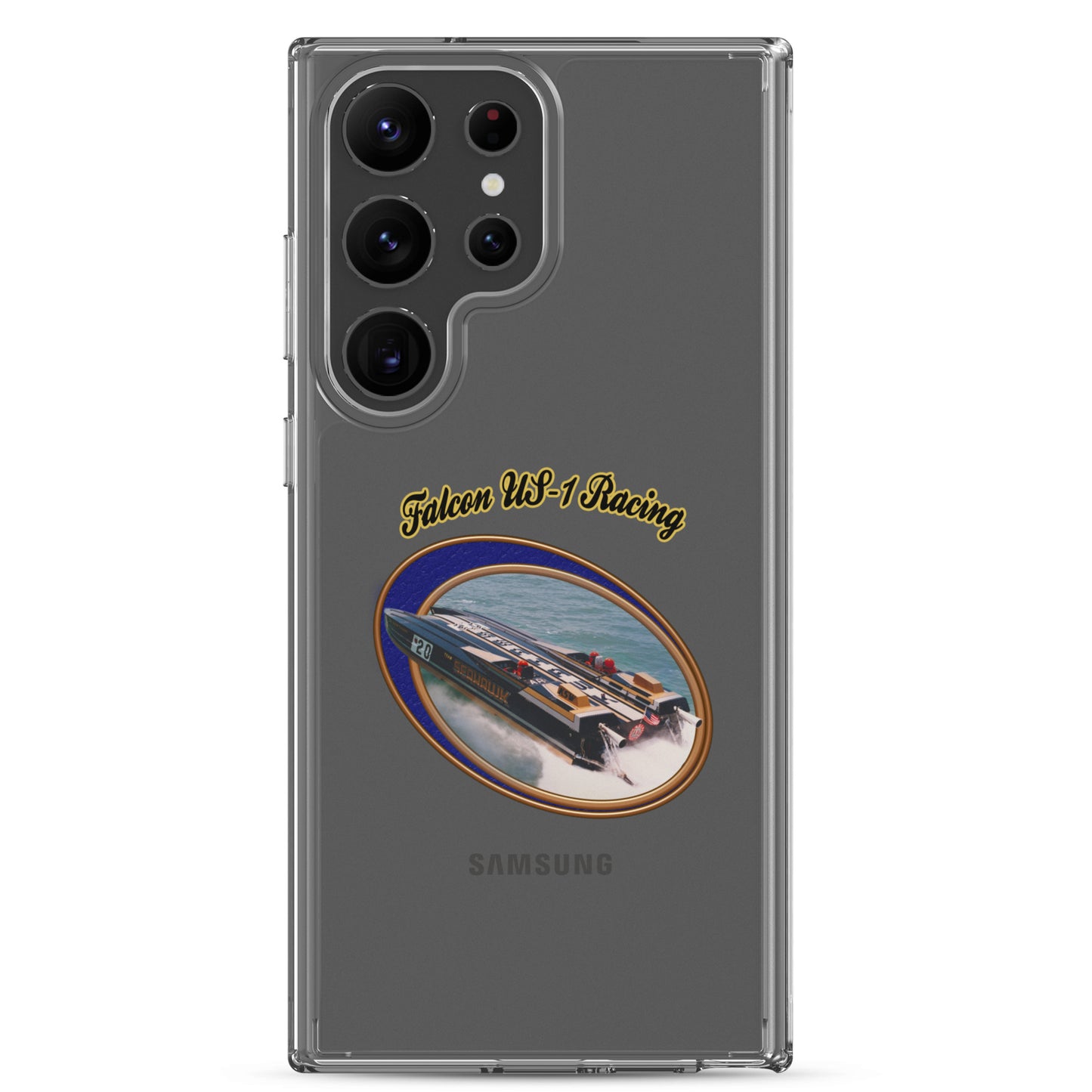 Clear Case for Samsung®- Race Boat with Falcon US-1 Racing