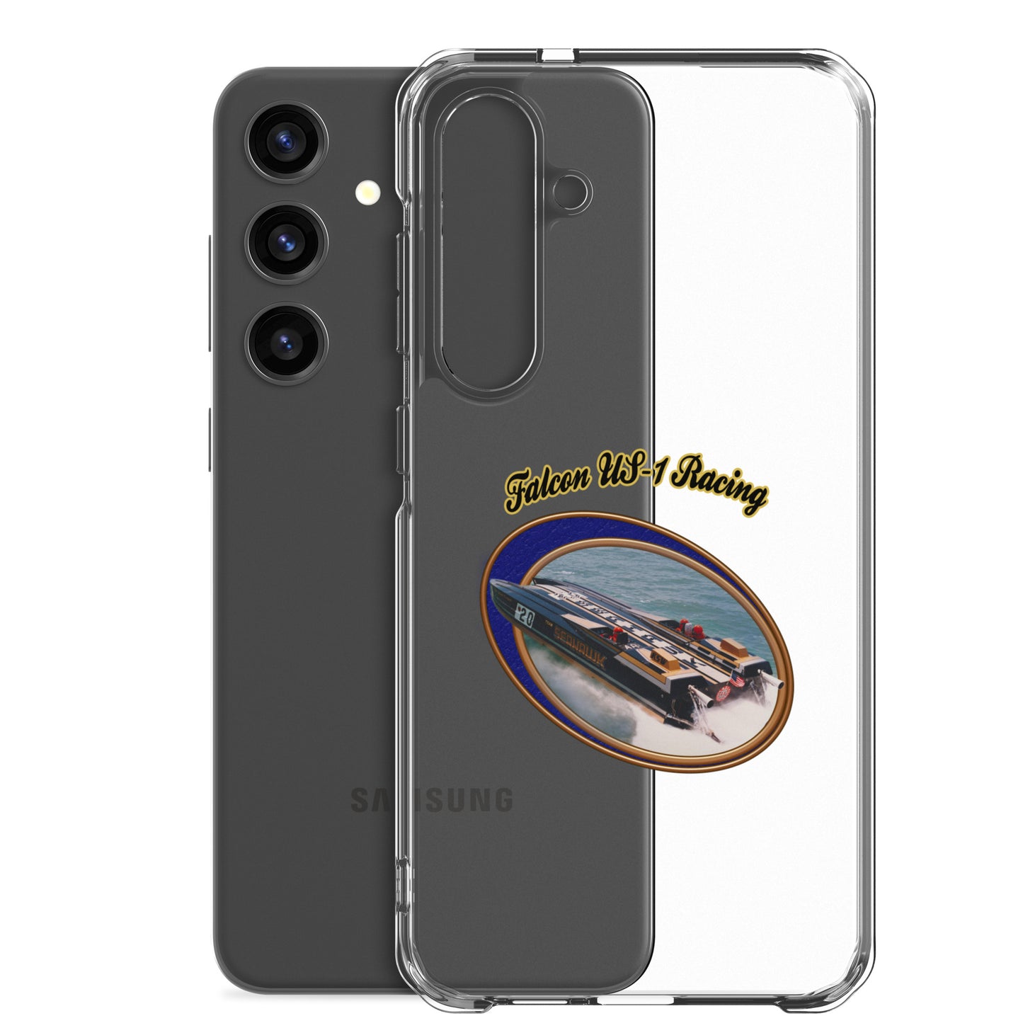 Clear Case for Samsung®- Race Boat with Falcon US-1 Racing