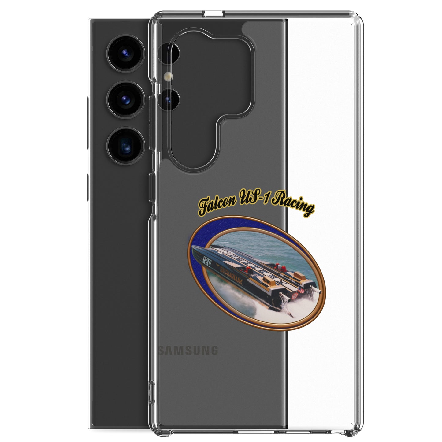 Clear Case for Samsung®- Race Boat with Falcon US-1 Racing