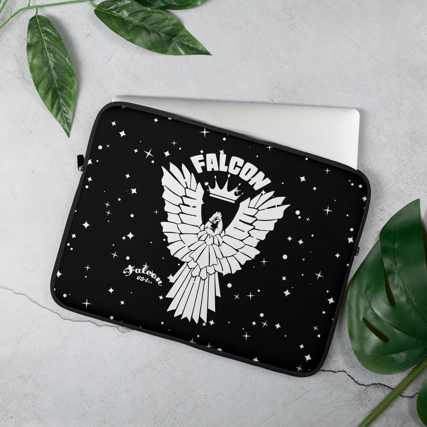 Laptop Sleeve - Falcon White Logo - Black/White
