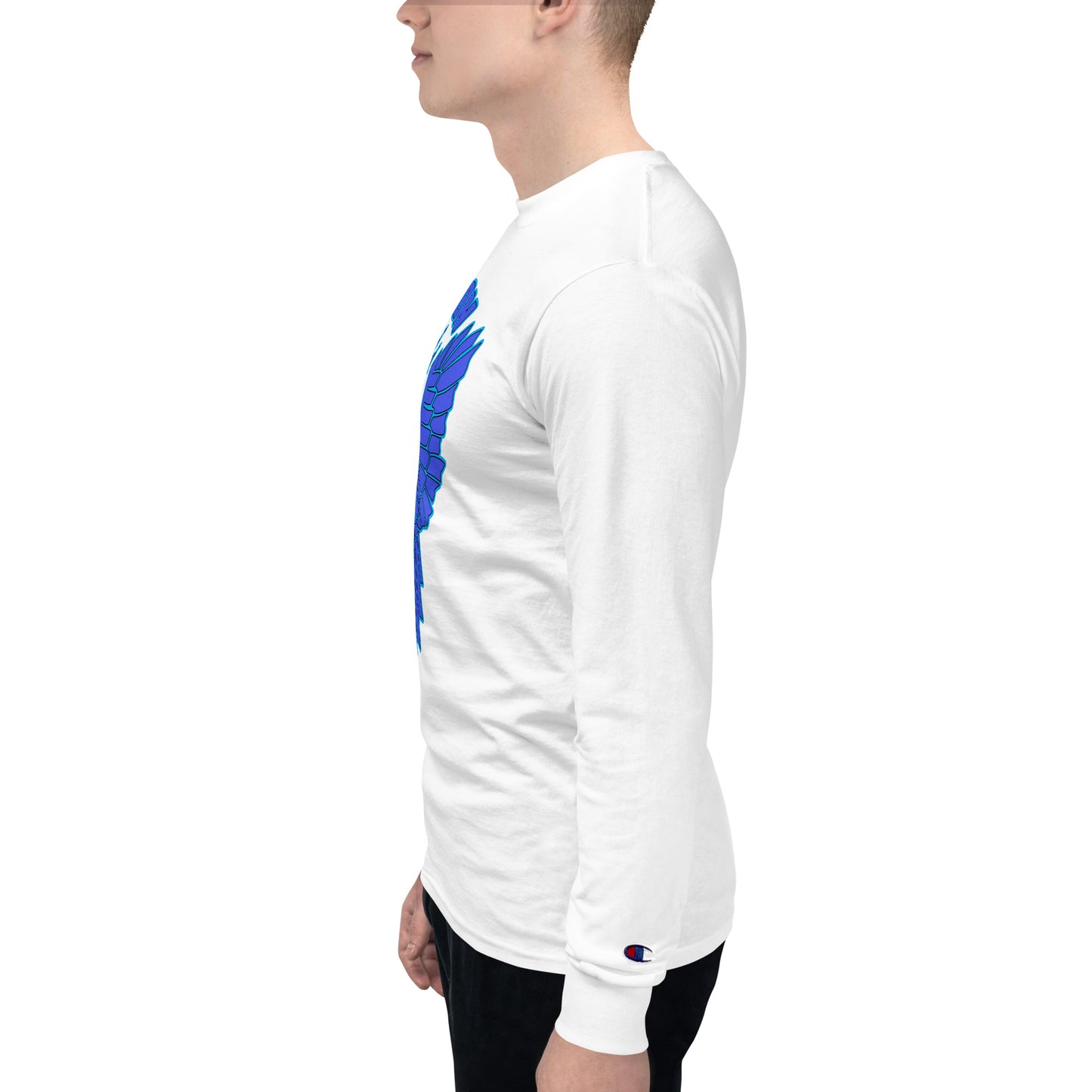 Men's Champion Long Sleeve Shirt - Falcon Blue Logo