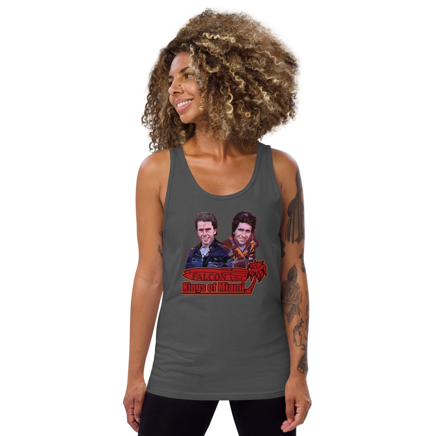 Tank Top- Willy and Tavy Falcon with boat -Kings of Miami