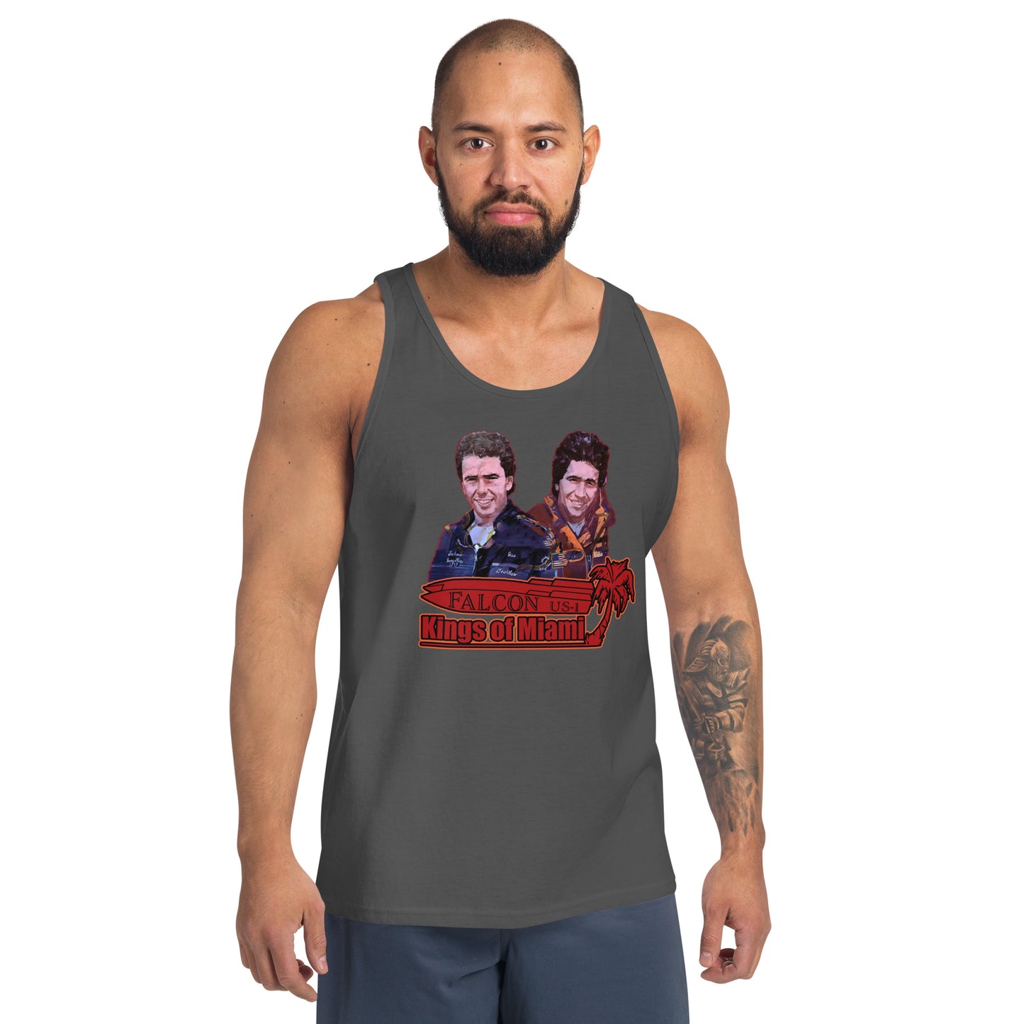 Tank Top- Willy and Tavy Falcon with boat -Kings of Miami