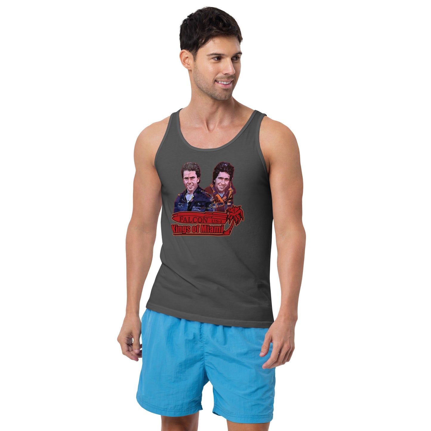 Tank Top- Willy and Tavy Falcon with boat -Kings of Miami