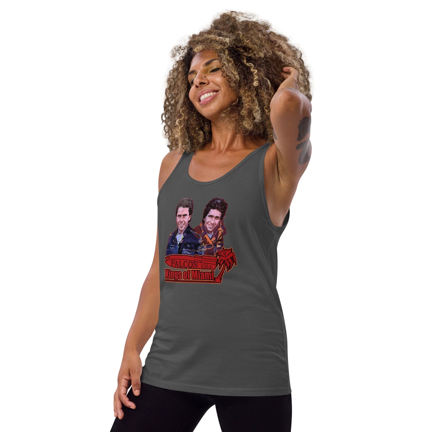 Tank Top- Willy and Tavy Falcon with boat -Kings of Miami