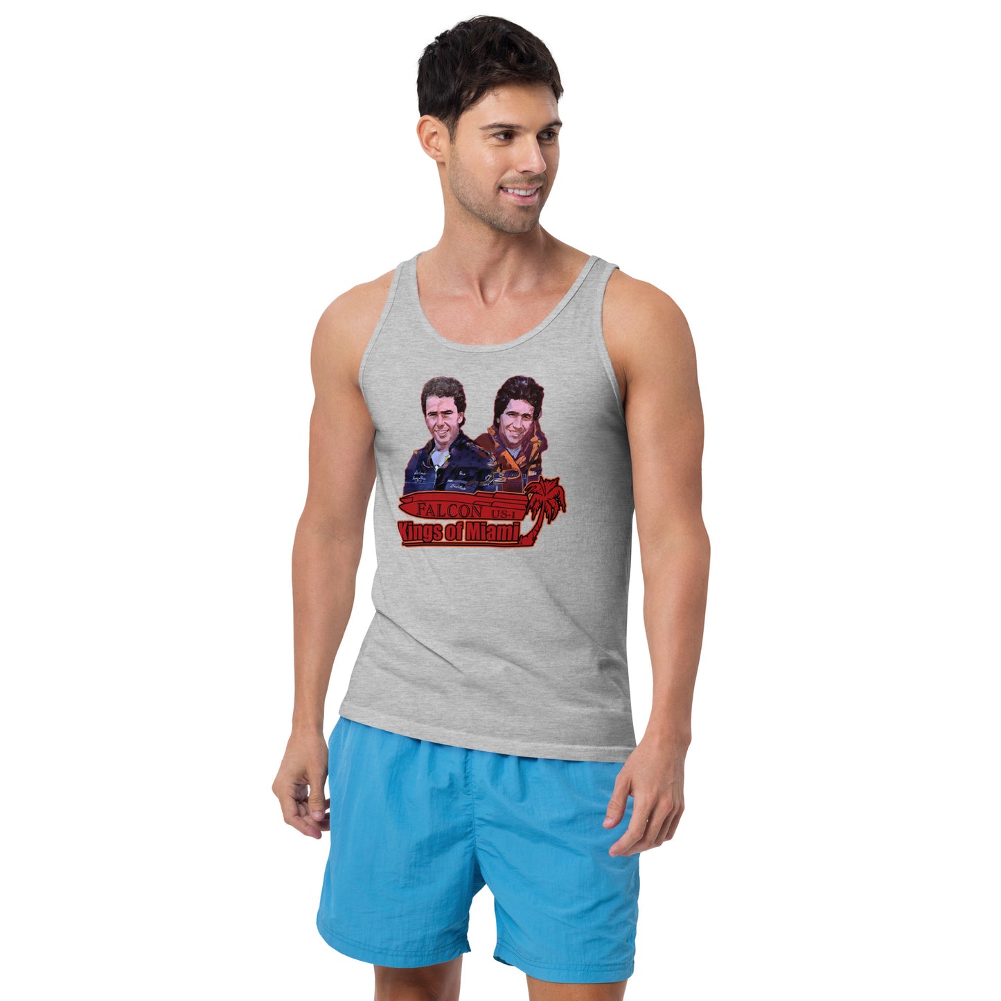 Tank Top- Willy and Tavy Falcon with boat -Kings of Miami
