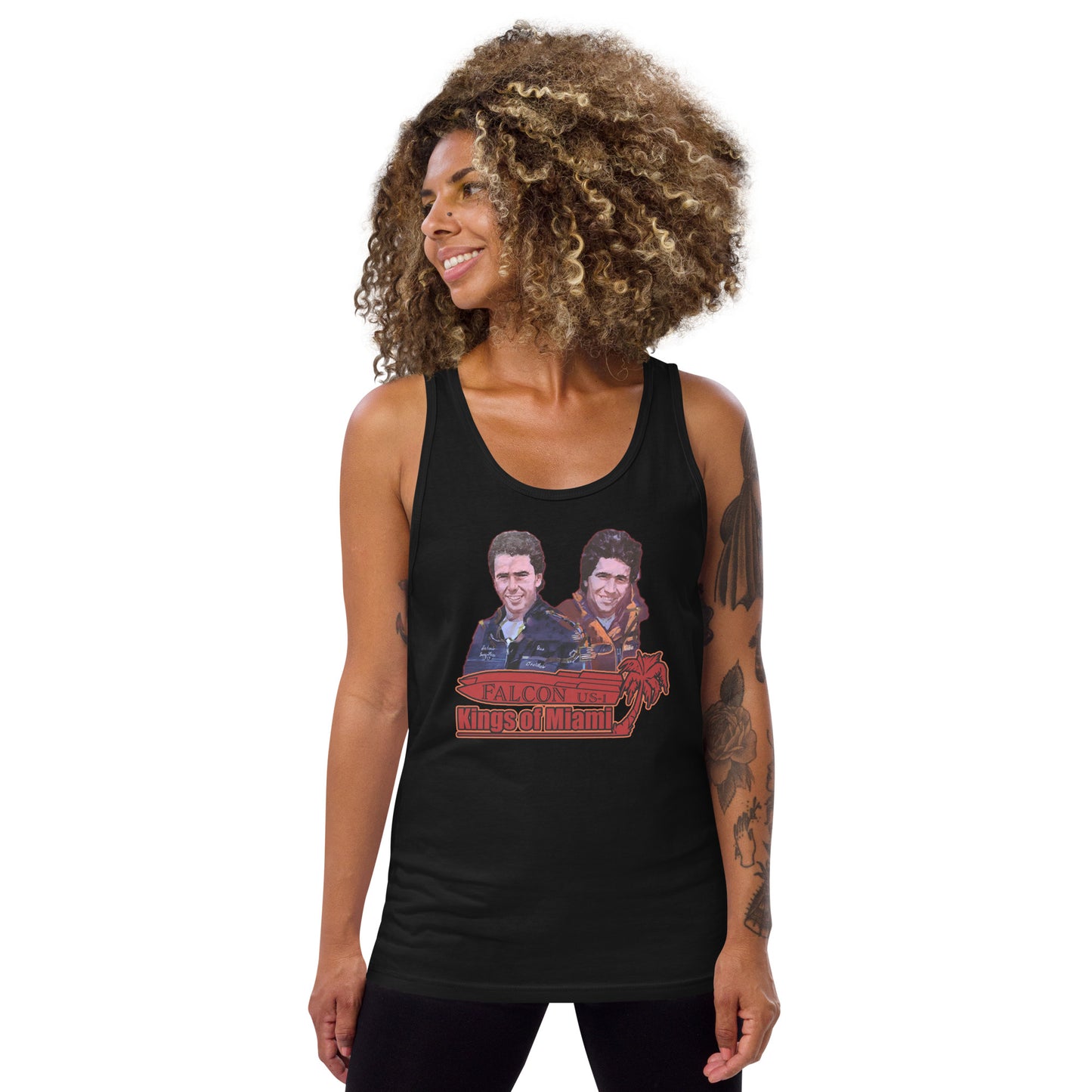 Tank Top- Willy and Tavy Falcon with boat -Kings of Miami