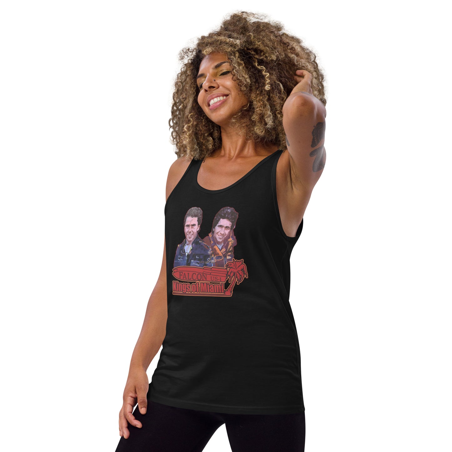 Tank Top- Willy and Tavy Falcon with boat -Kings of Miami