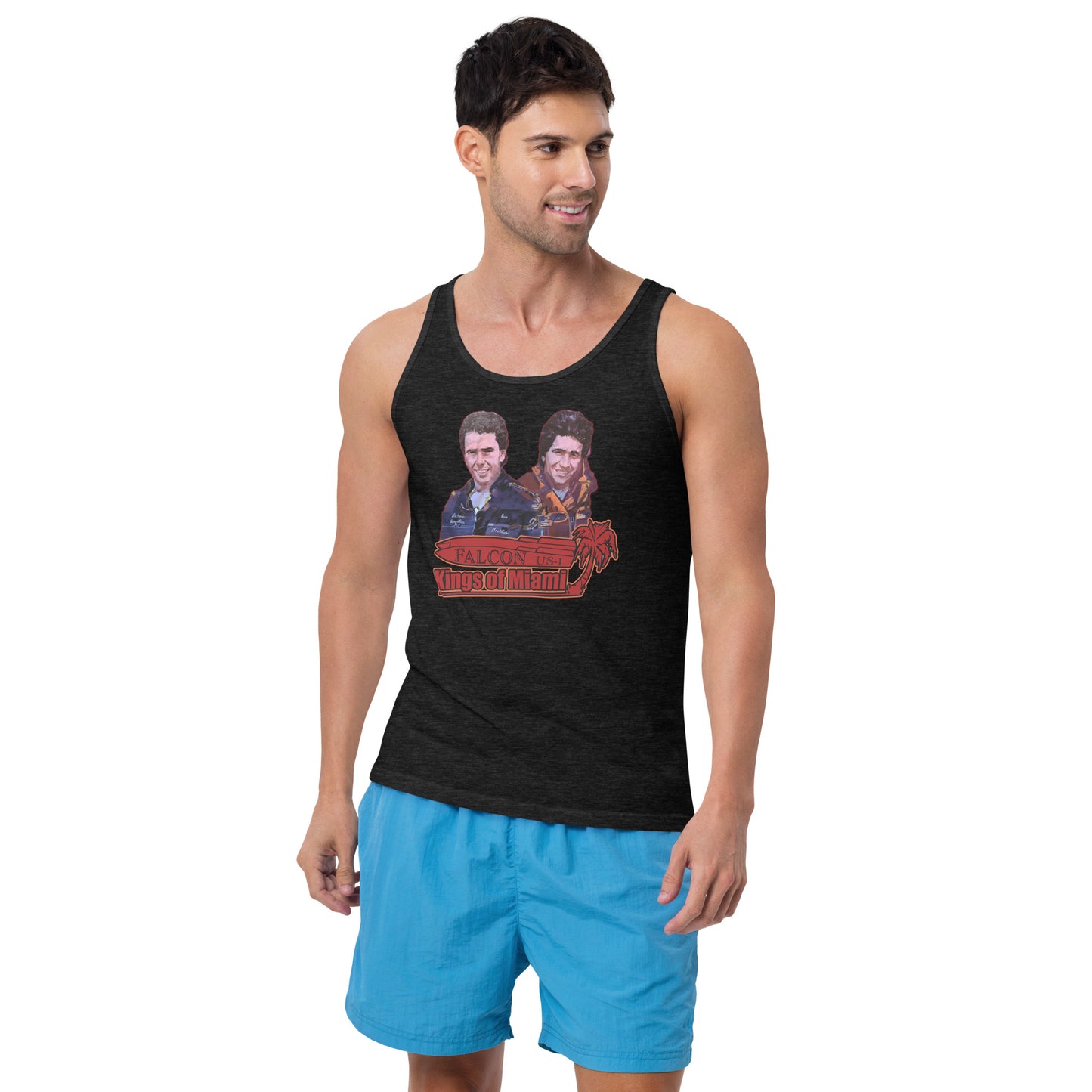 Tank Top- Willy and Tavy Falcon with boat -Kings of Miami
