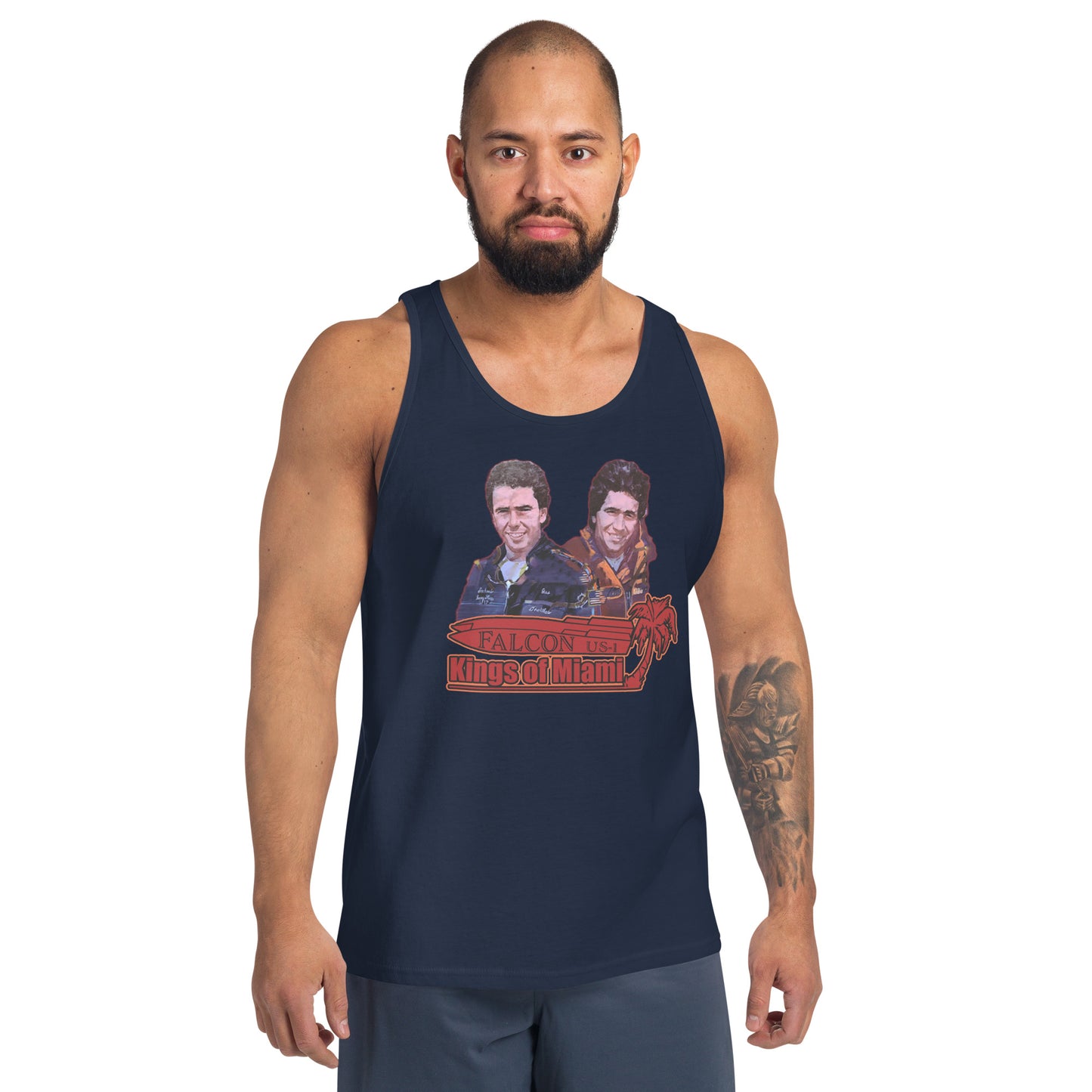 Tank Top- Willy and Tavy Falcon with boat -Kings of Miami