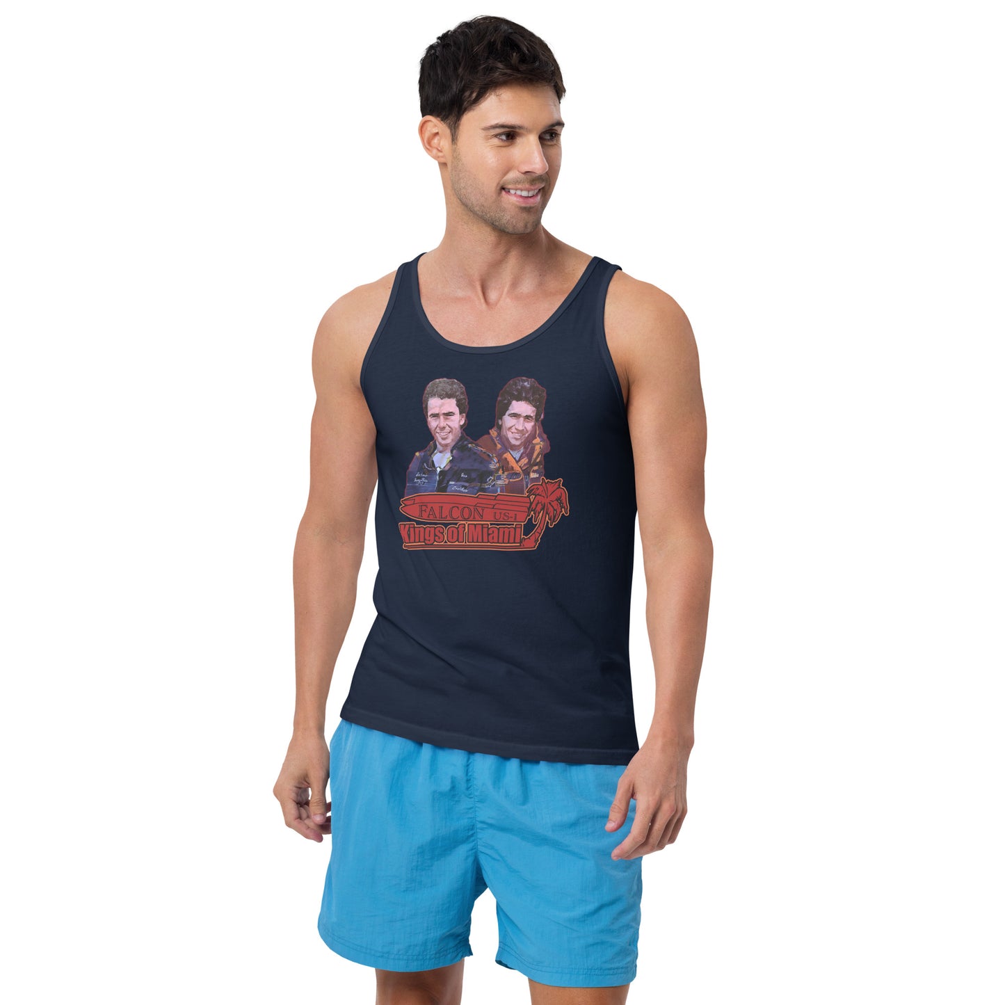 Tank Top- Willy and Tavy Falcon with boat -Kings of Miami