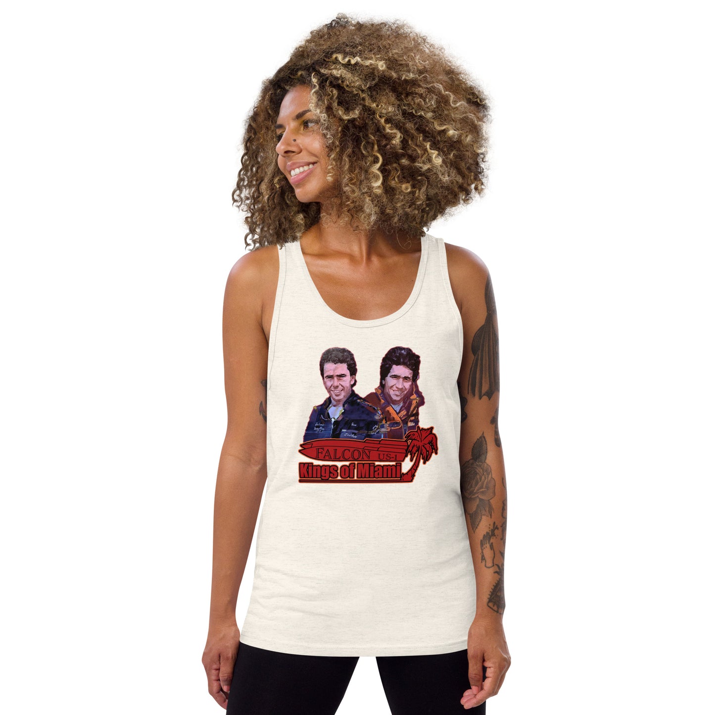 Tank Top- Willy and Tavy Falcon with boat -Kings of Miami