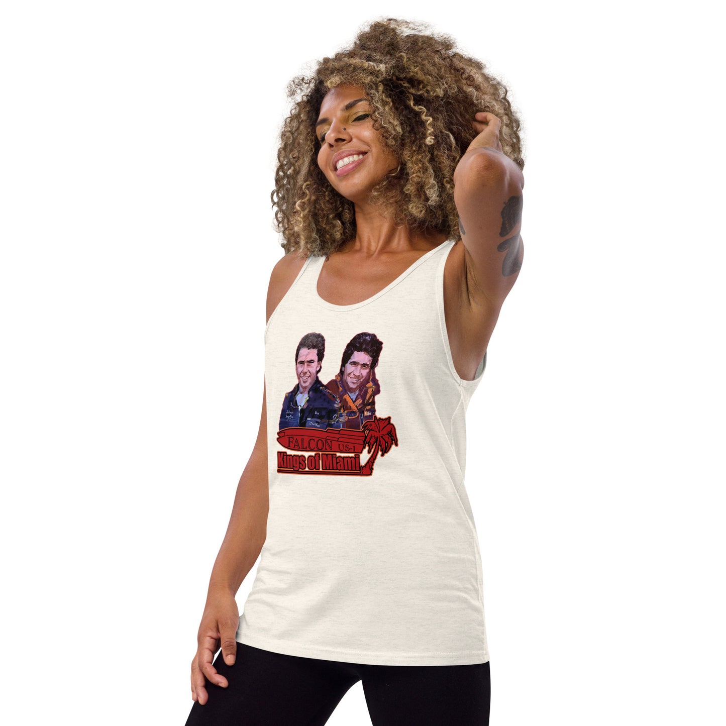 Tank Top- Willy and Tavy Falcon with boat -Kings of Miami