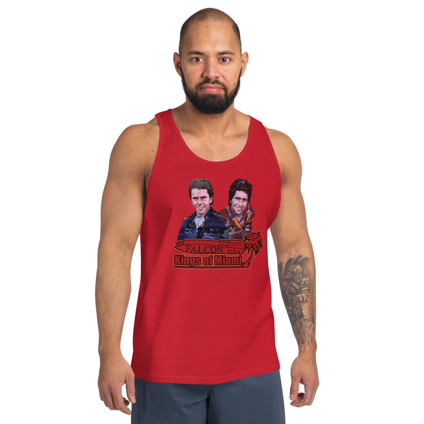 Tank Top- Willy and Tavy Falcon with boat -Kings of Miami