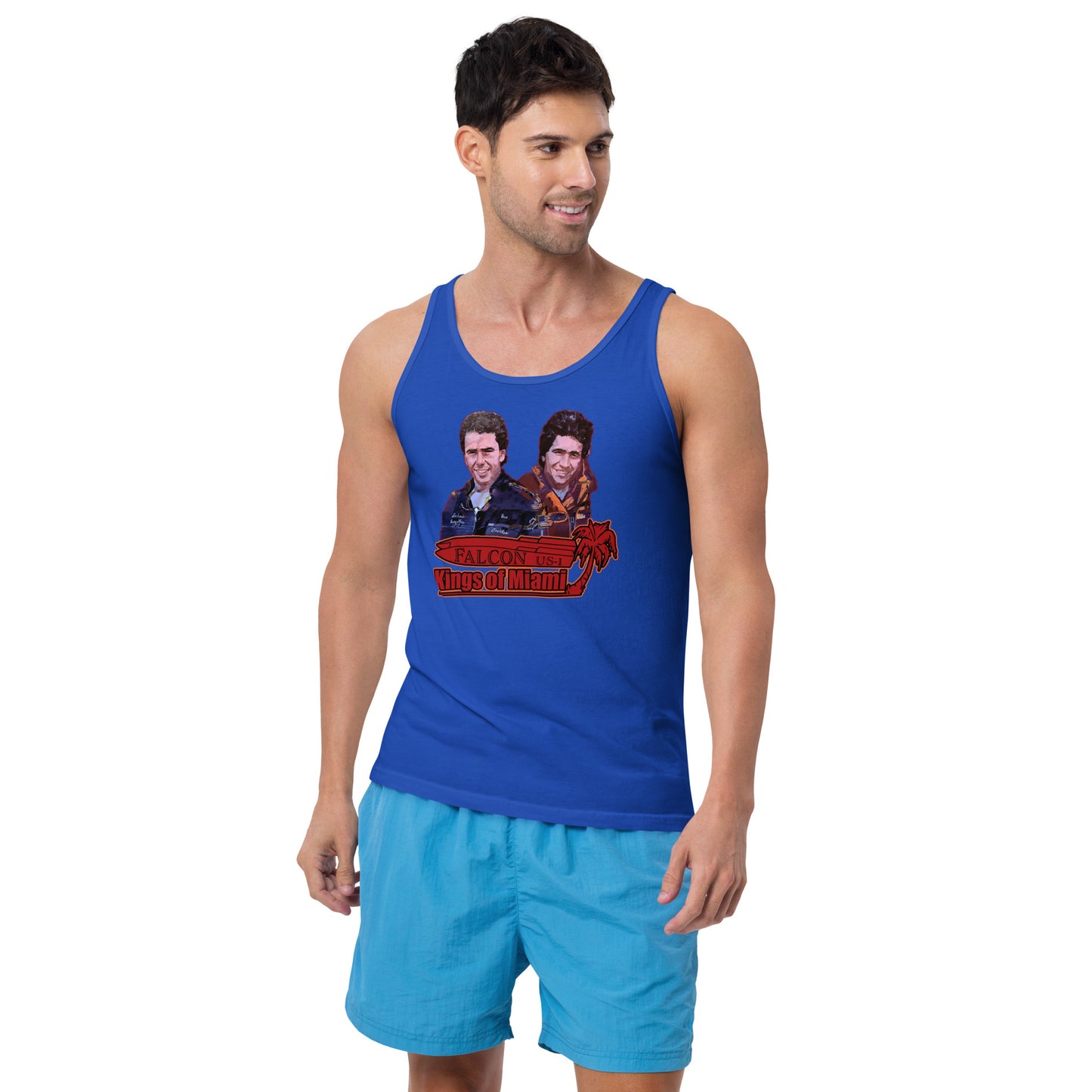 Tank Top- Willy and Tavy Falcon with boat -Kings of Miami