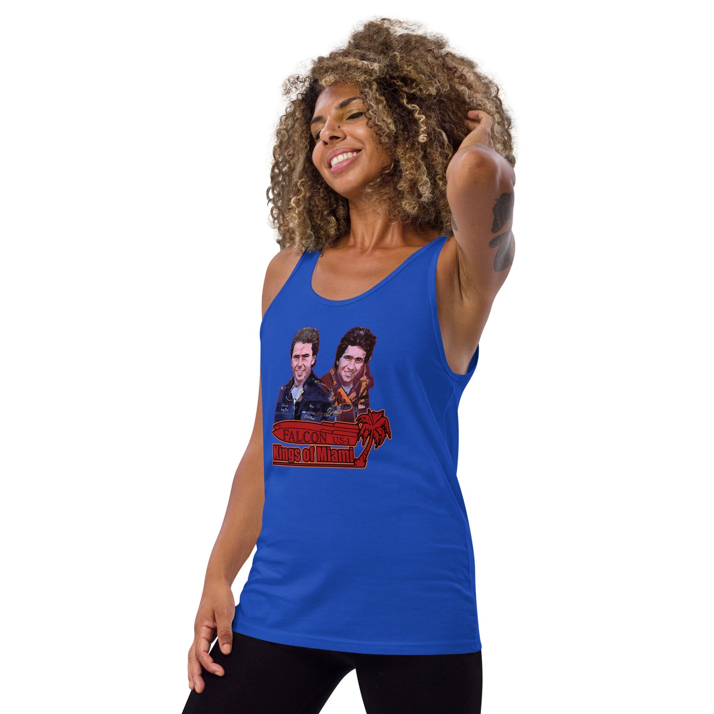 Tank Top- Willy and Tavy Falcon with boat -Kings of Miami