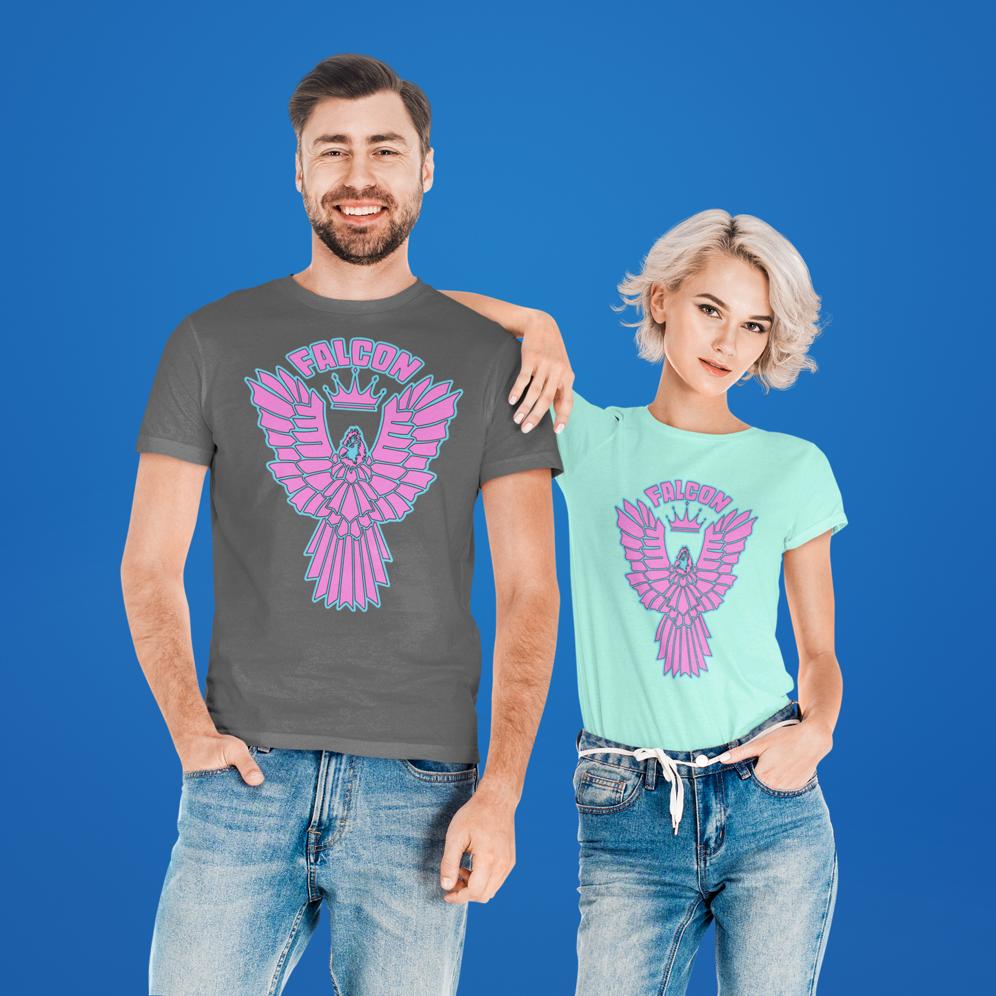 Classic t-shirt - Falcon Retro Pink Logo