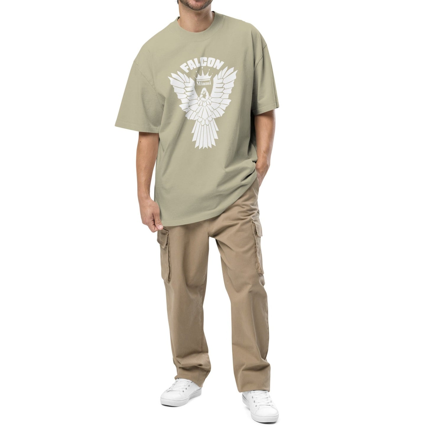 Oversized faded t-shirt - Falcon White Logo