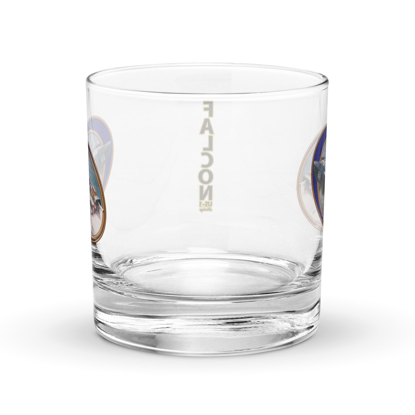 Rocks glass- Race Boat with Falcon US-1 Racing