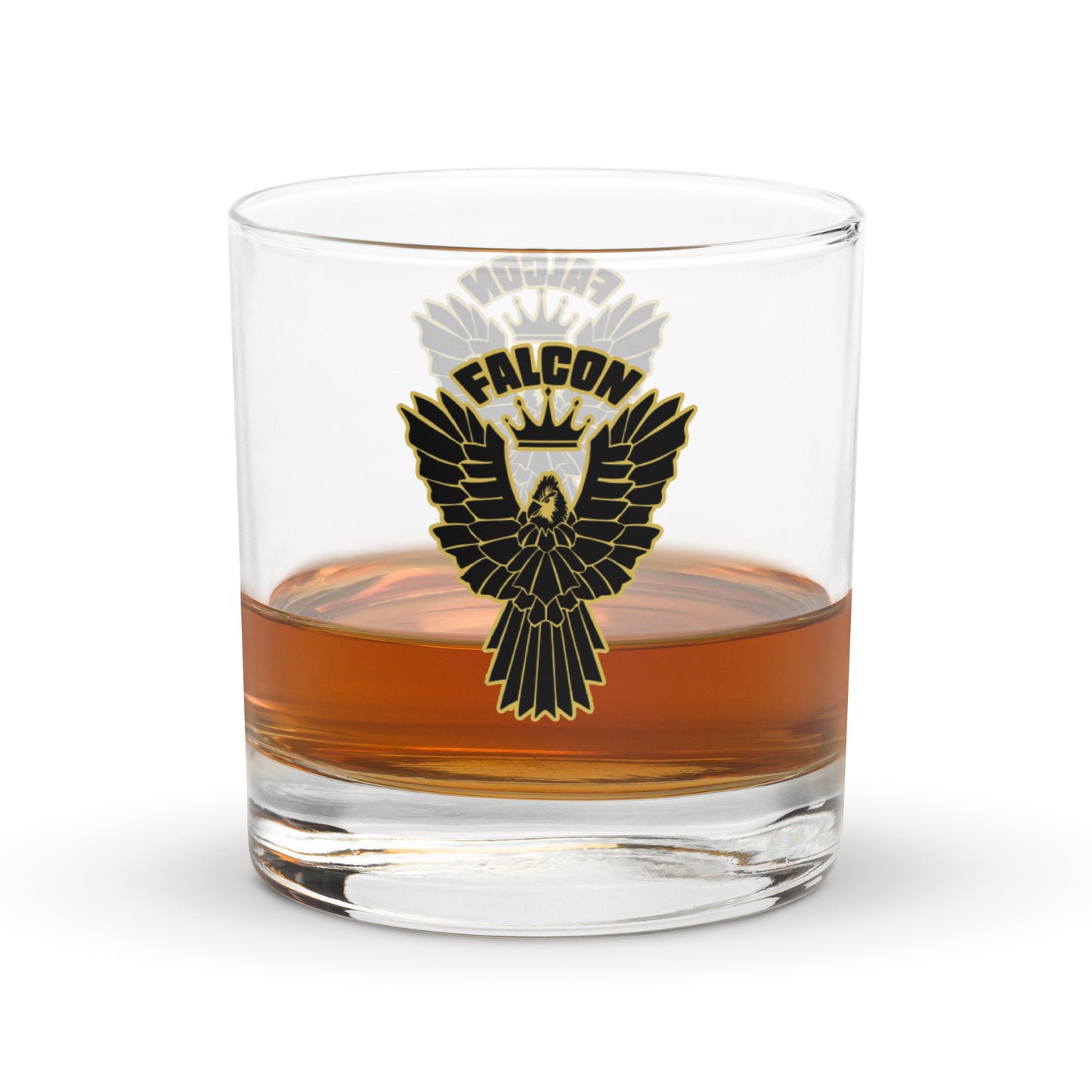 Rocks glass - Falcon Black/Gold Logo