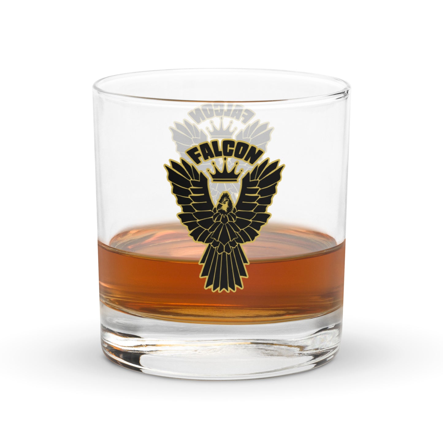 Rocks glass - Falcon Black/Gold Logo