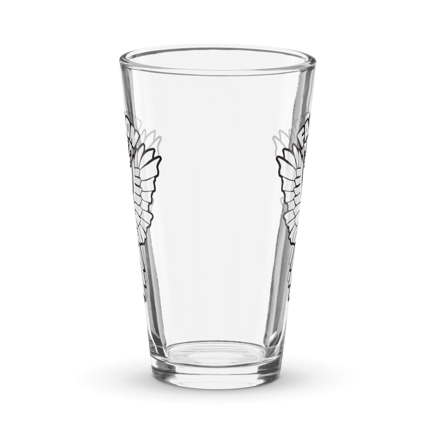 Shaker pint glass - Falcon White/Black Logo