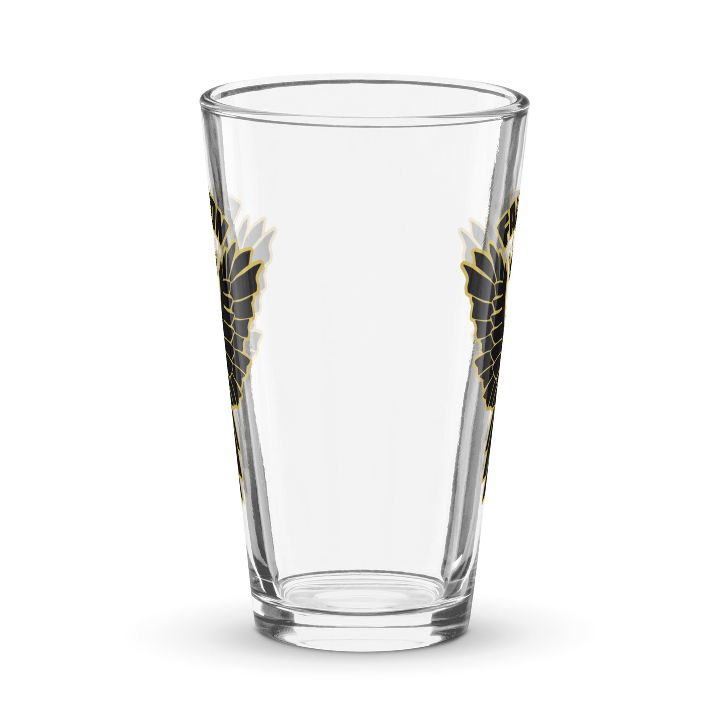 Shaker pint glass - Falcon Black/Gold Logo