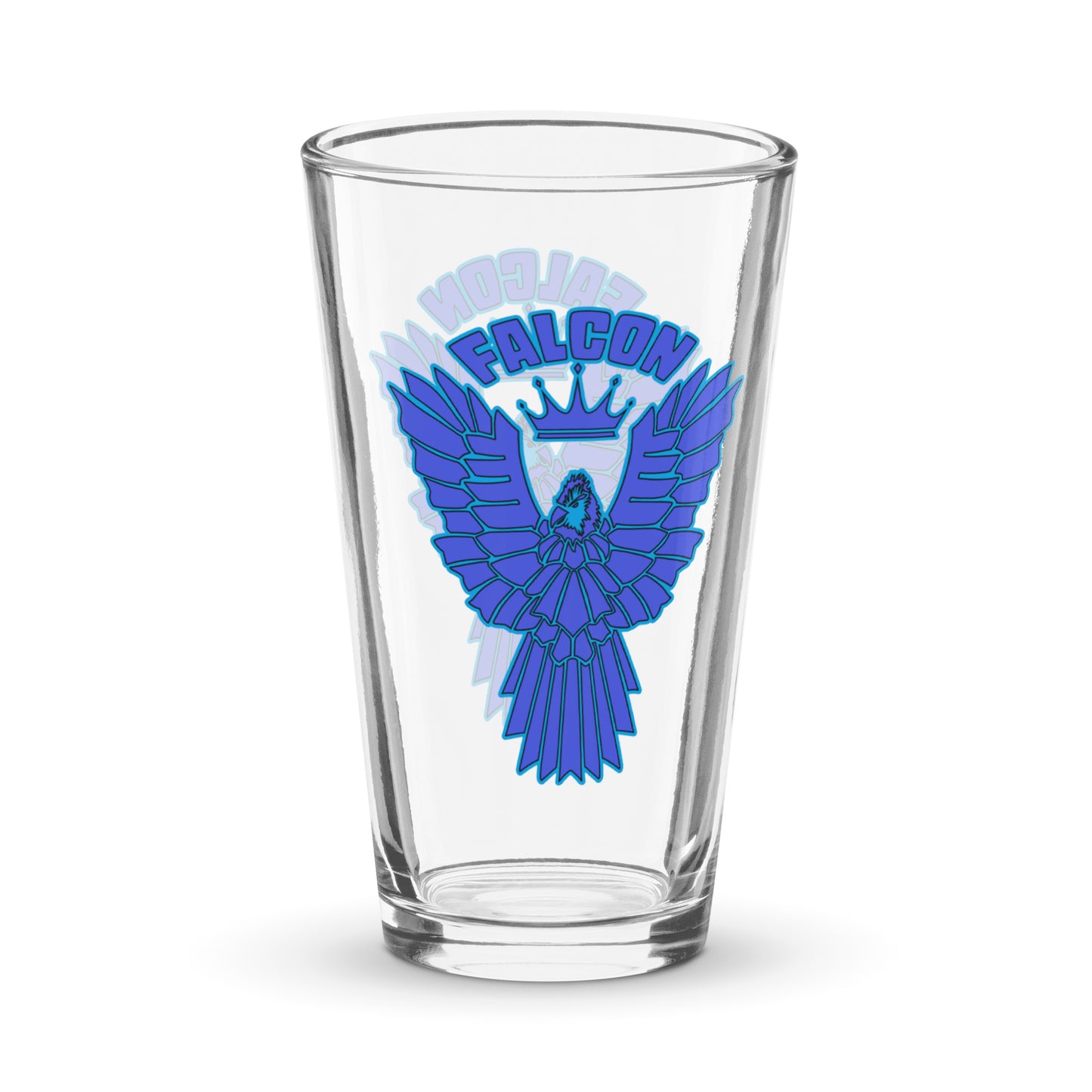 Falcon Logo Shaker pint glass - Blue
