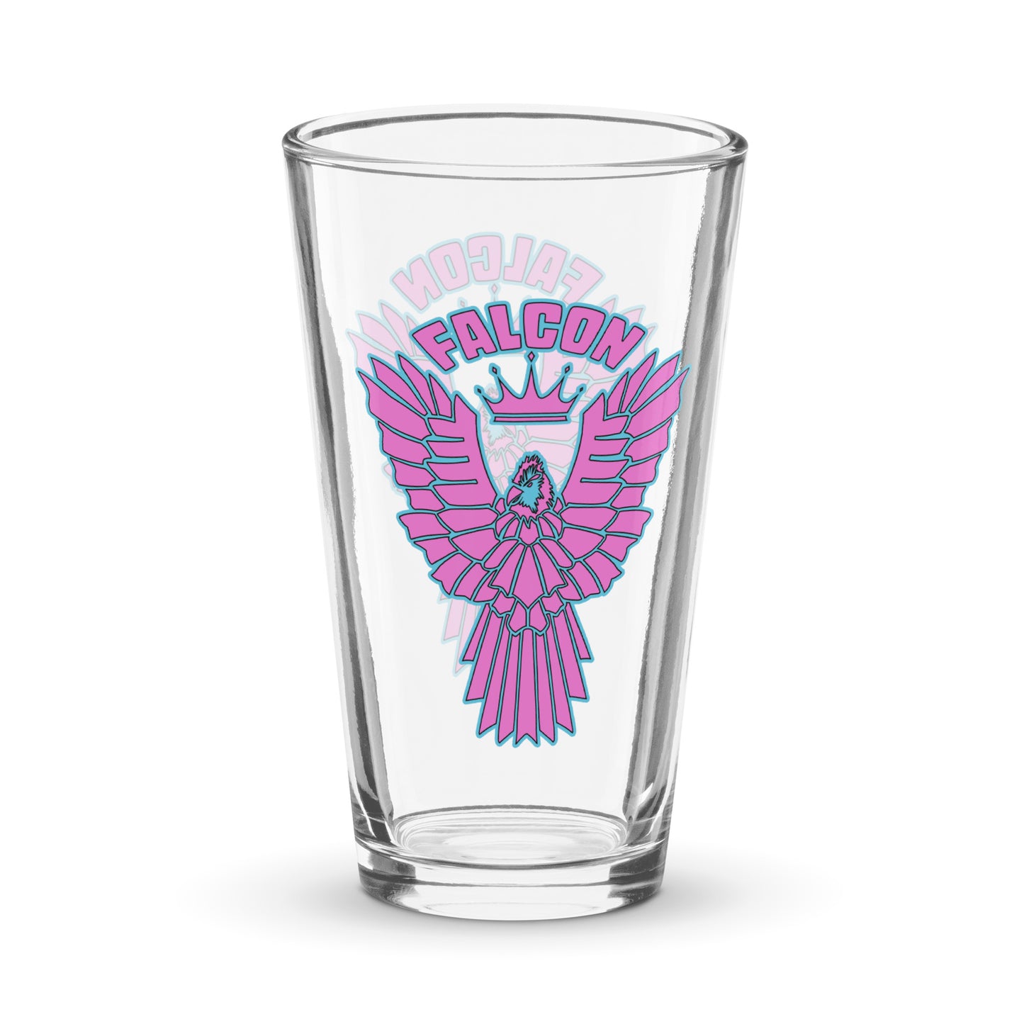 Falcon Logo Shaker pint glass - Pink