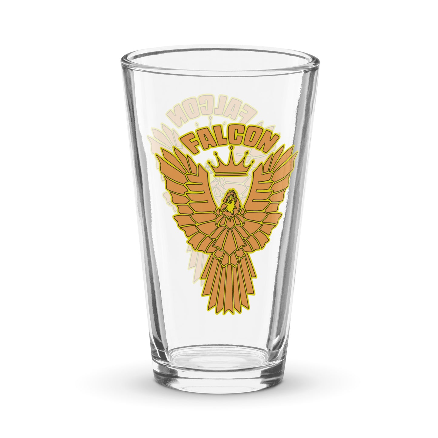 Falcon Logo Shaker pint glass - Gold