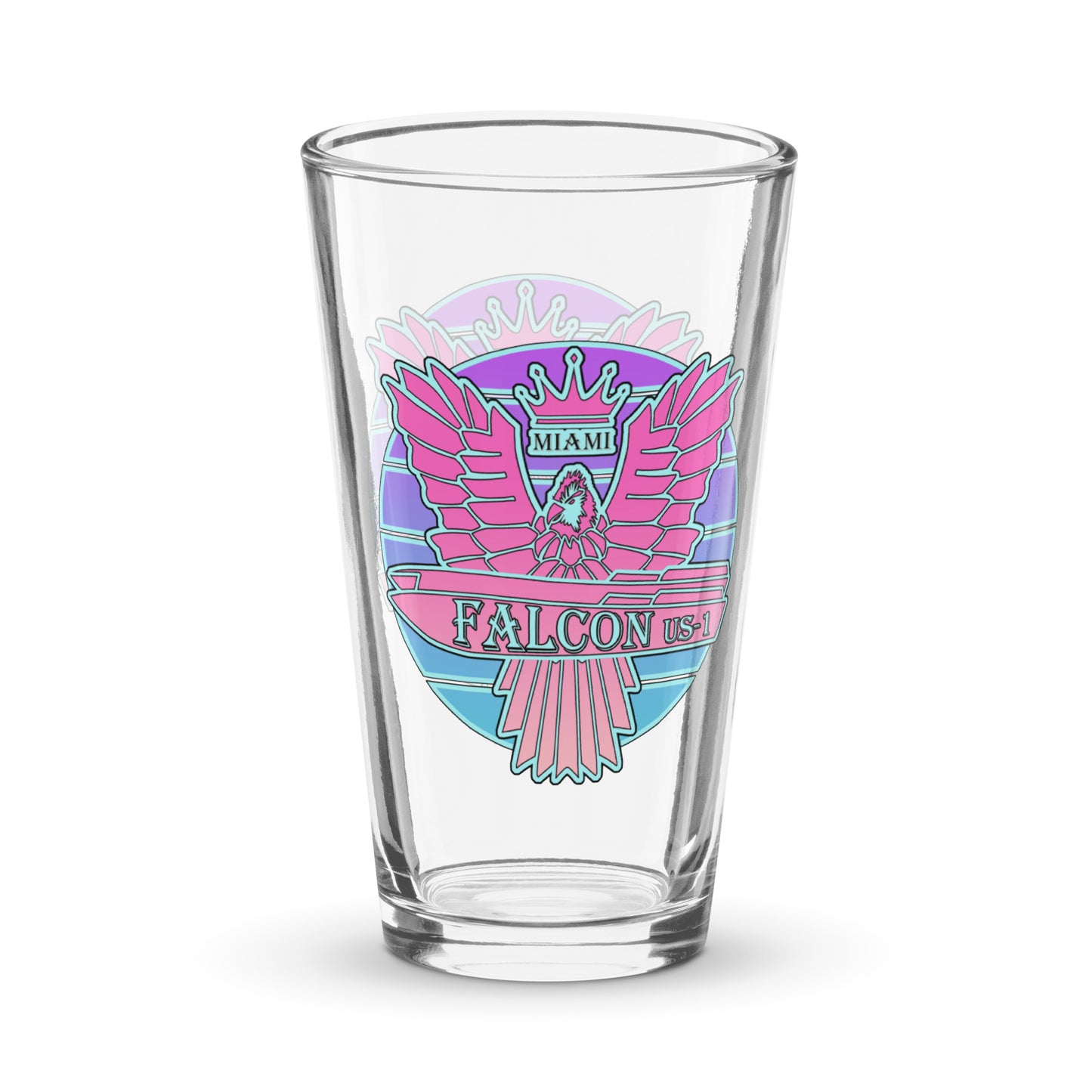 Falcon US-1 Shaker pint glass - Retro Pink Sunburst
