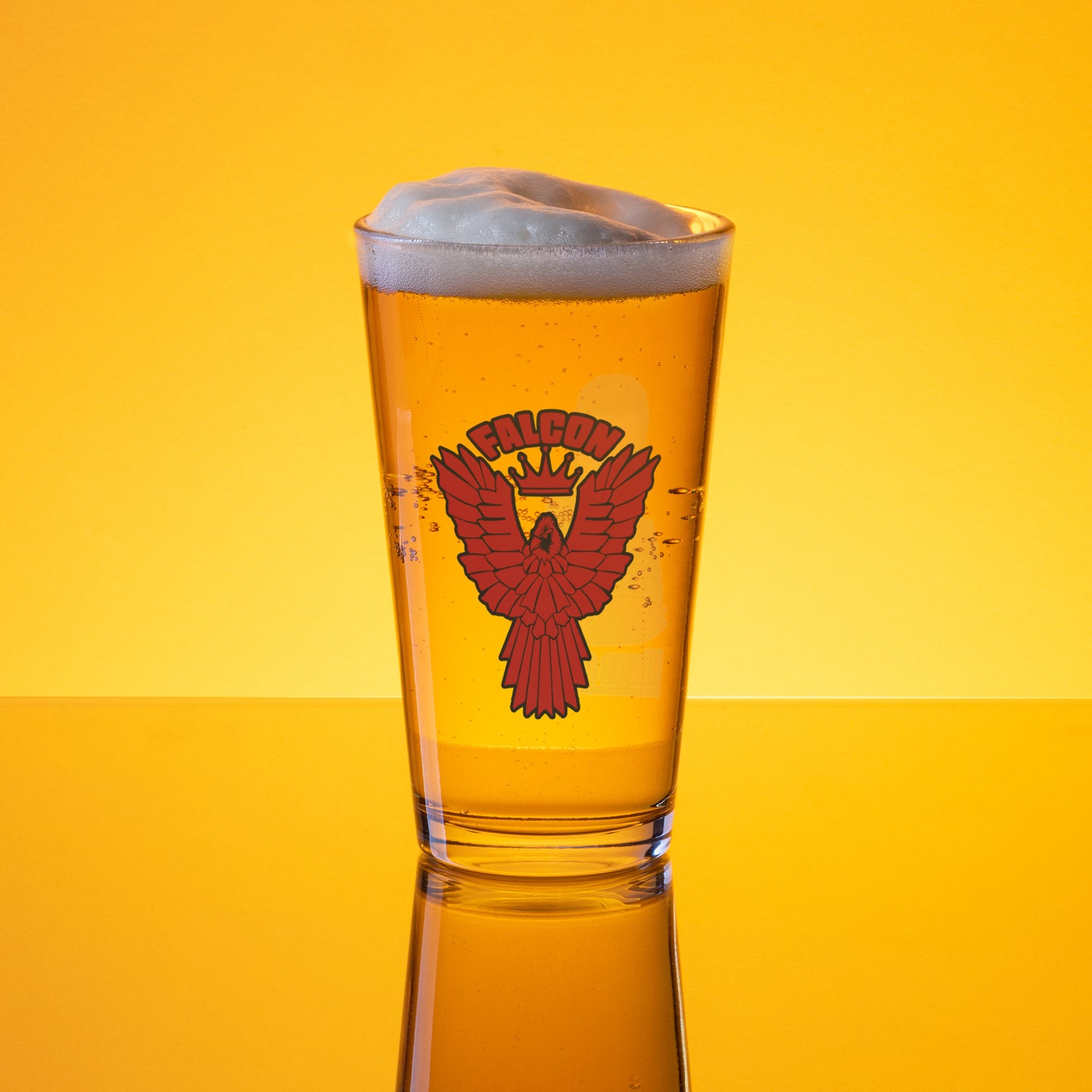 Shaker pint glass- Willy and Tavy Falcon with boat -Kings of Miami