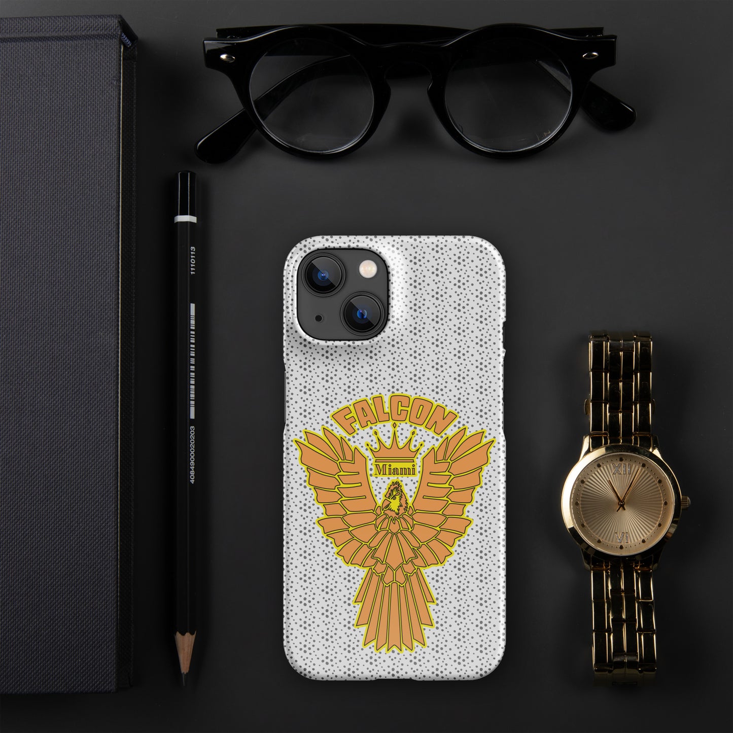 Snap case for iPhone® - Gold Dust Falcon US-1 Logo
