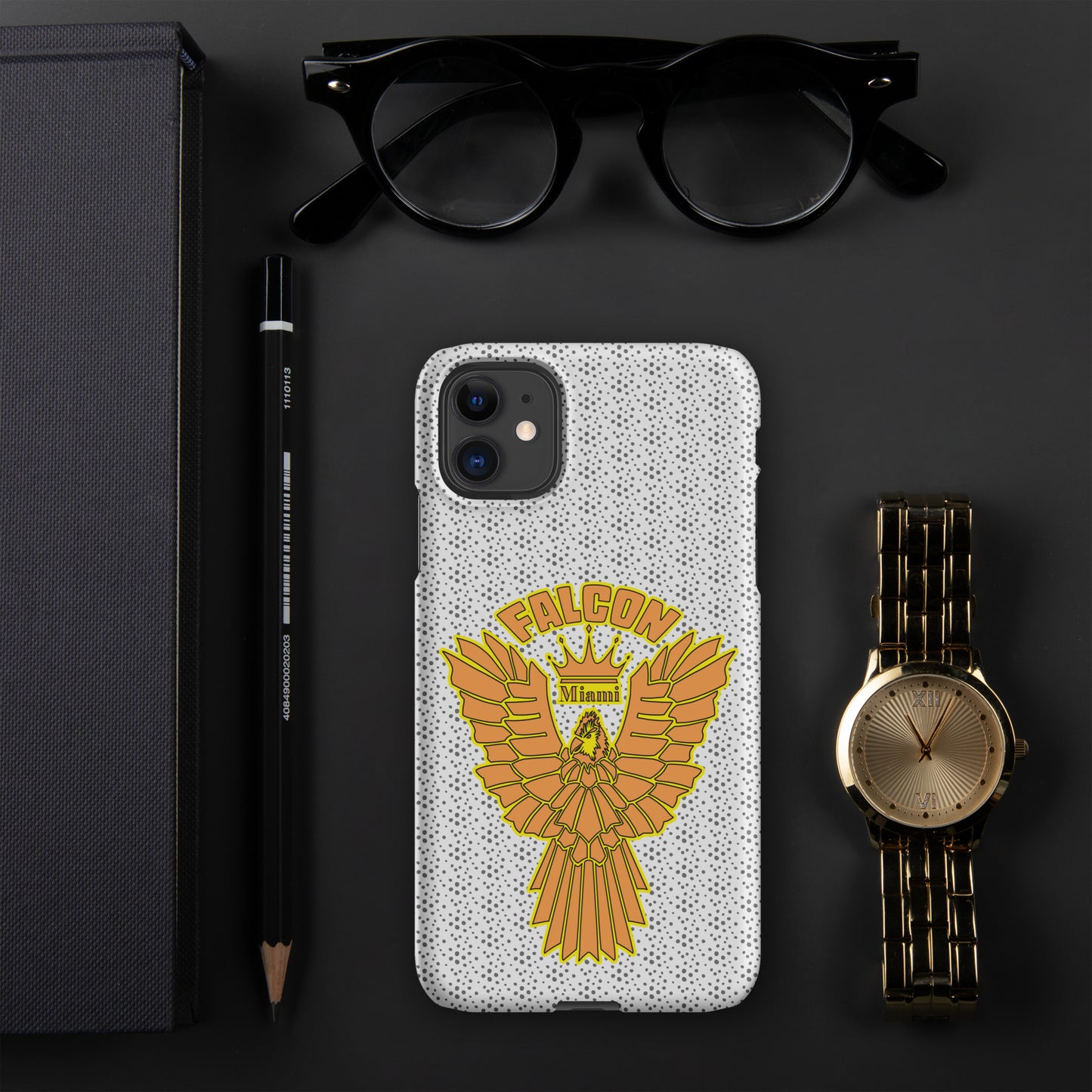 Snap case for iPhone® - Gold Dust Falcon US-1 Logo