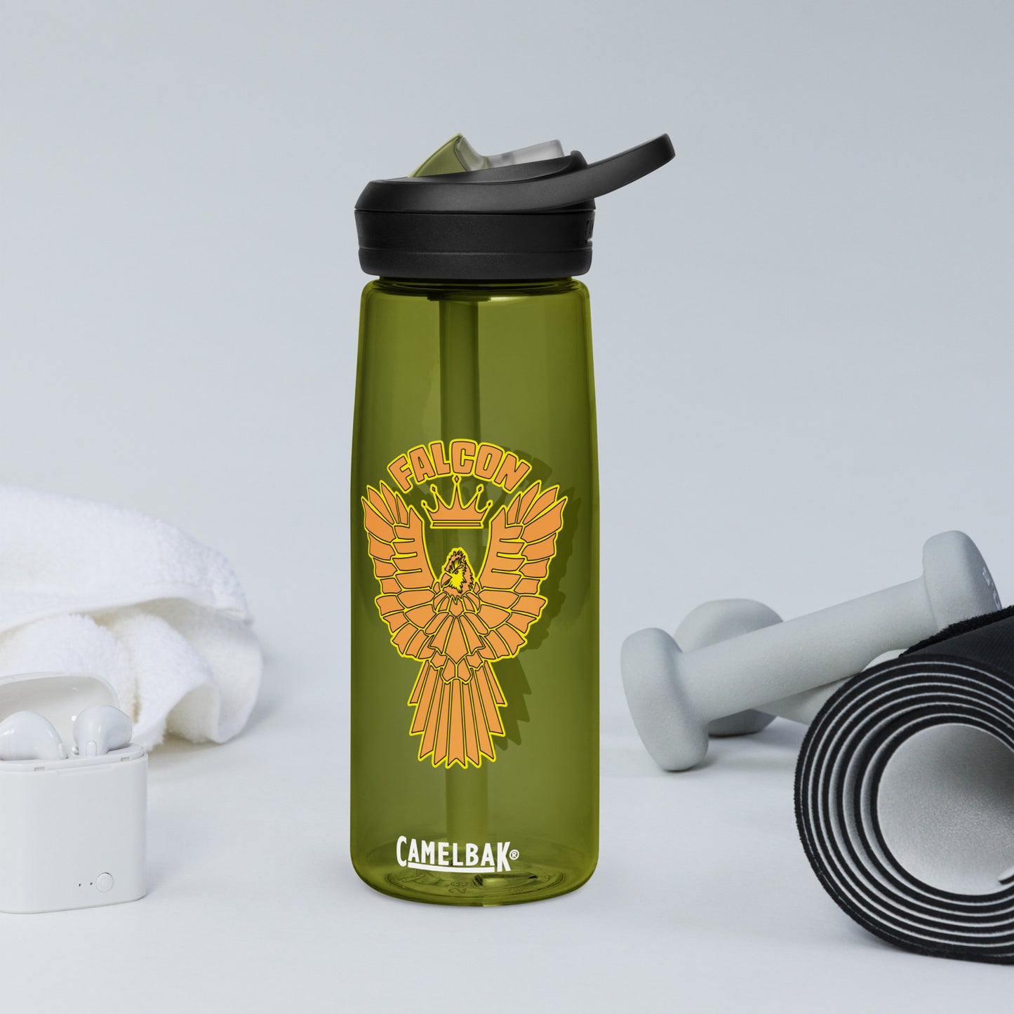 Falcon Logo Sports water bottle - Gold