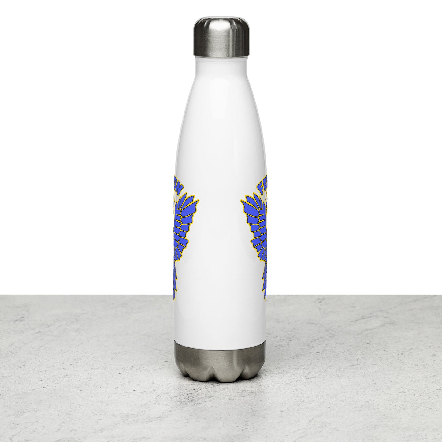 Falcon Logo Stainless steel water bottle - Blue on Gold