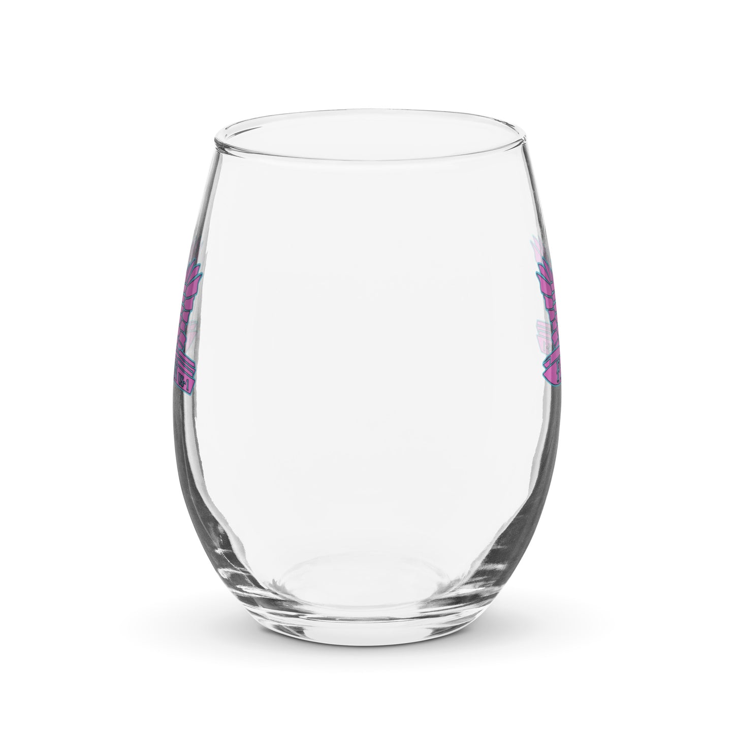 Stemless wine glass - Falcon US-1 Retro Pink Logo