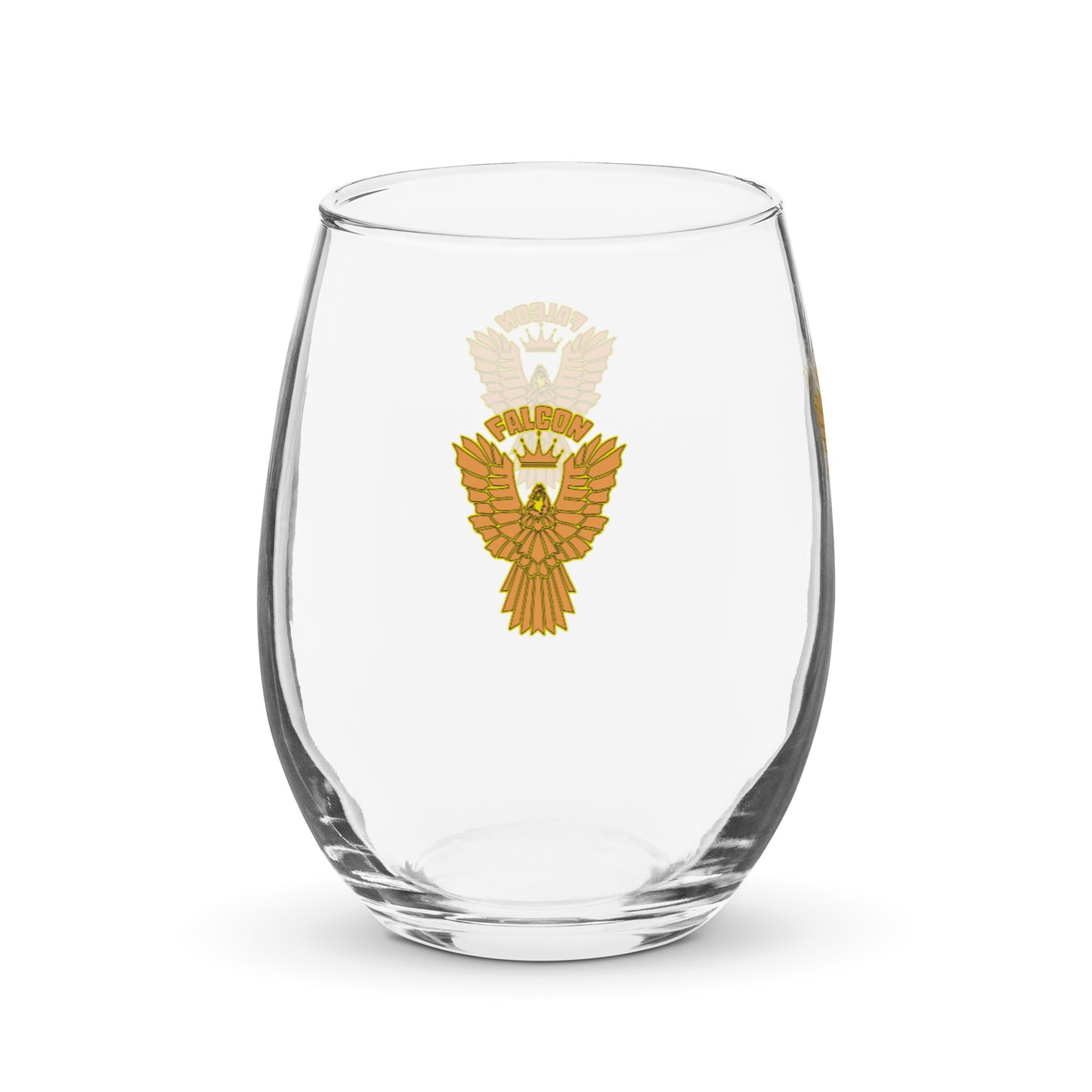 Falcon Logo Stemless wine glass - Gold